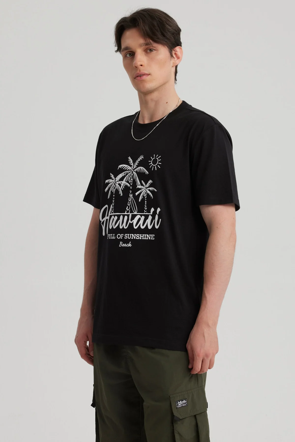 Polera Hombre Print Regular Fit Negro - Image 2
