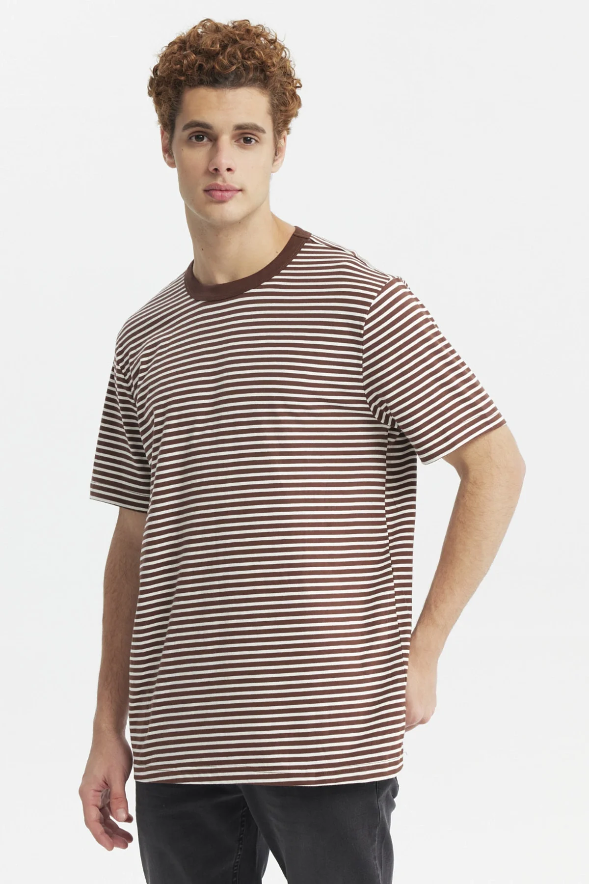 Polera Hombre Rayas Chocolate - Image 2