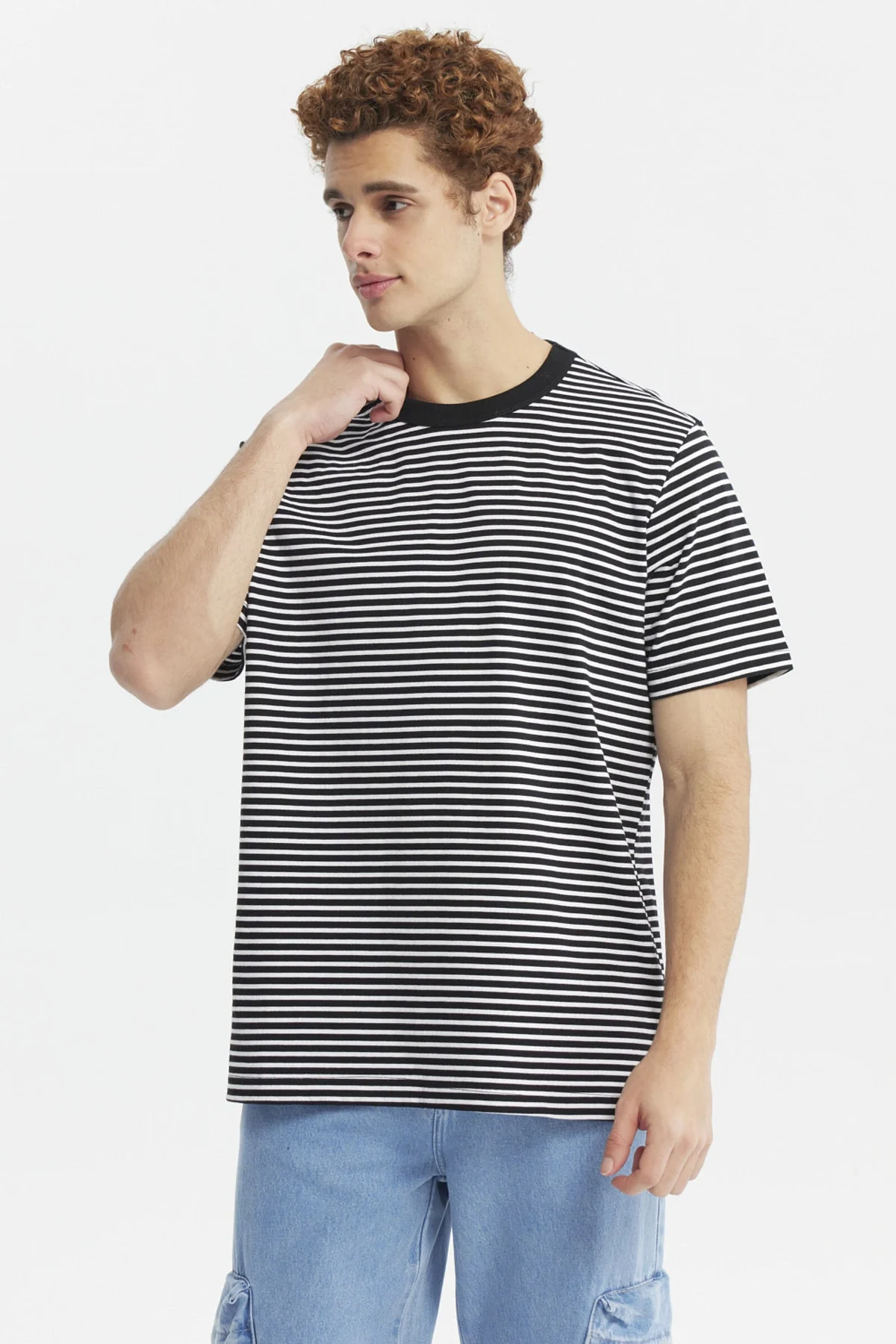 Polera Hombre Rayas Negro
