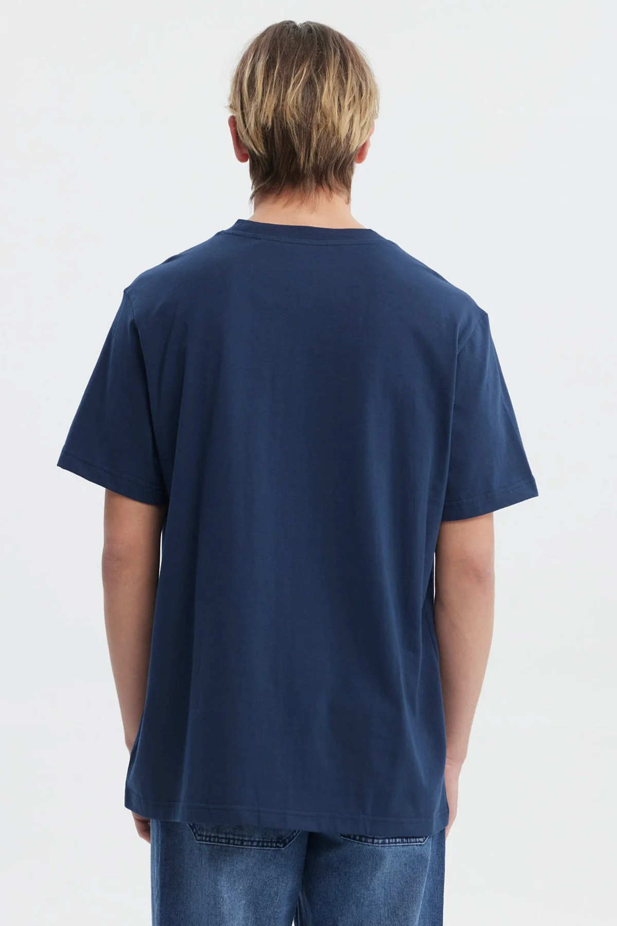 Polera Hombre Regular Fit Print College Azul - Image 3