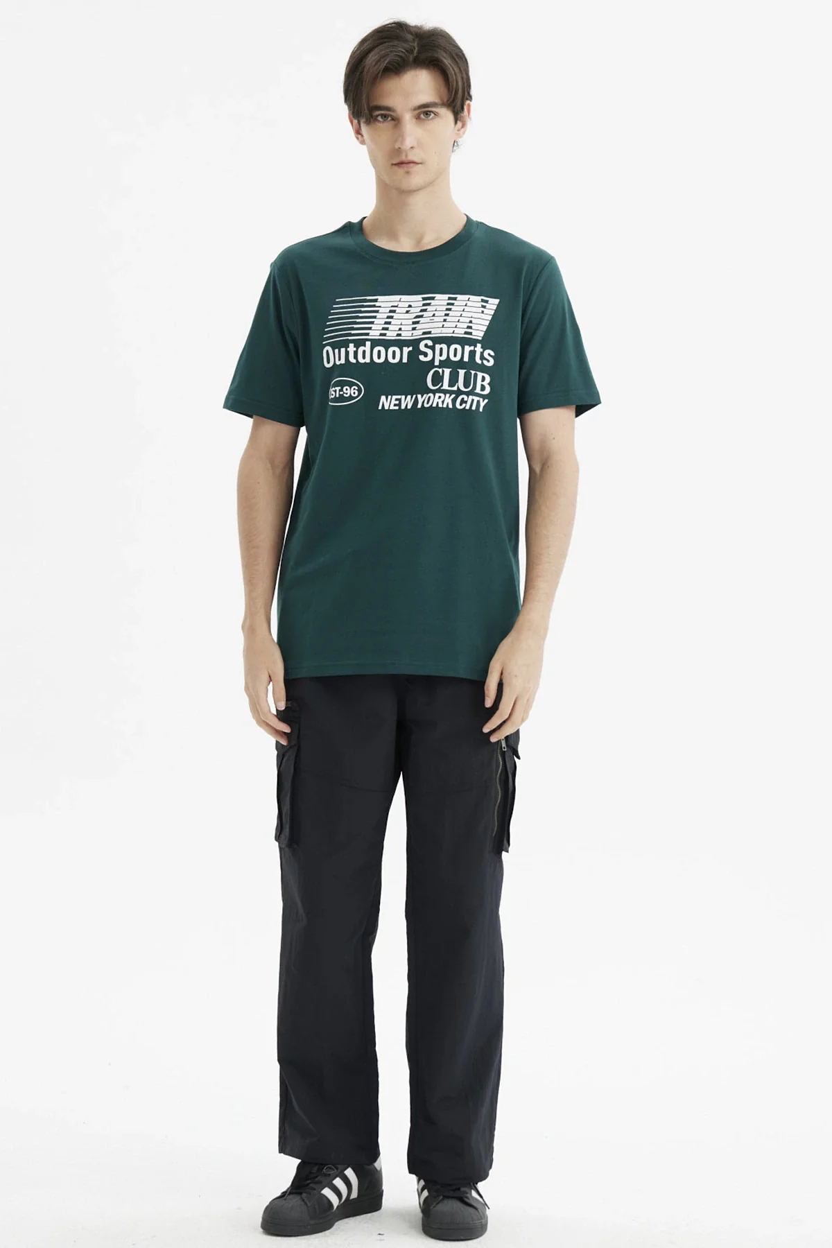 Polera Hombre Regular Fit Print New York Verde Oscuro - Image 4