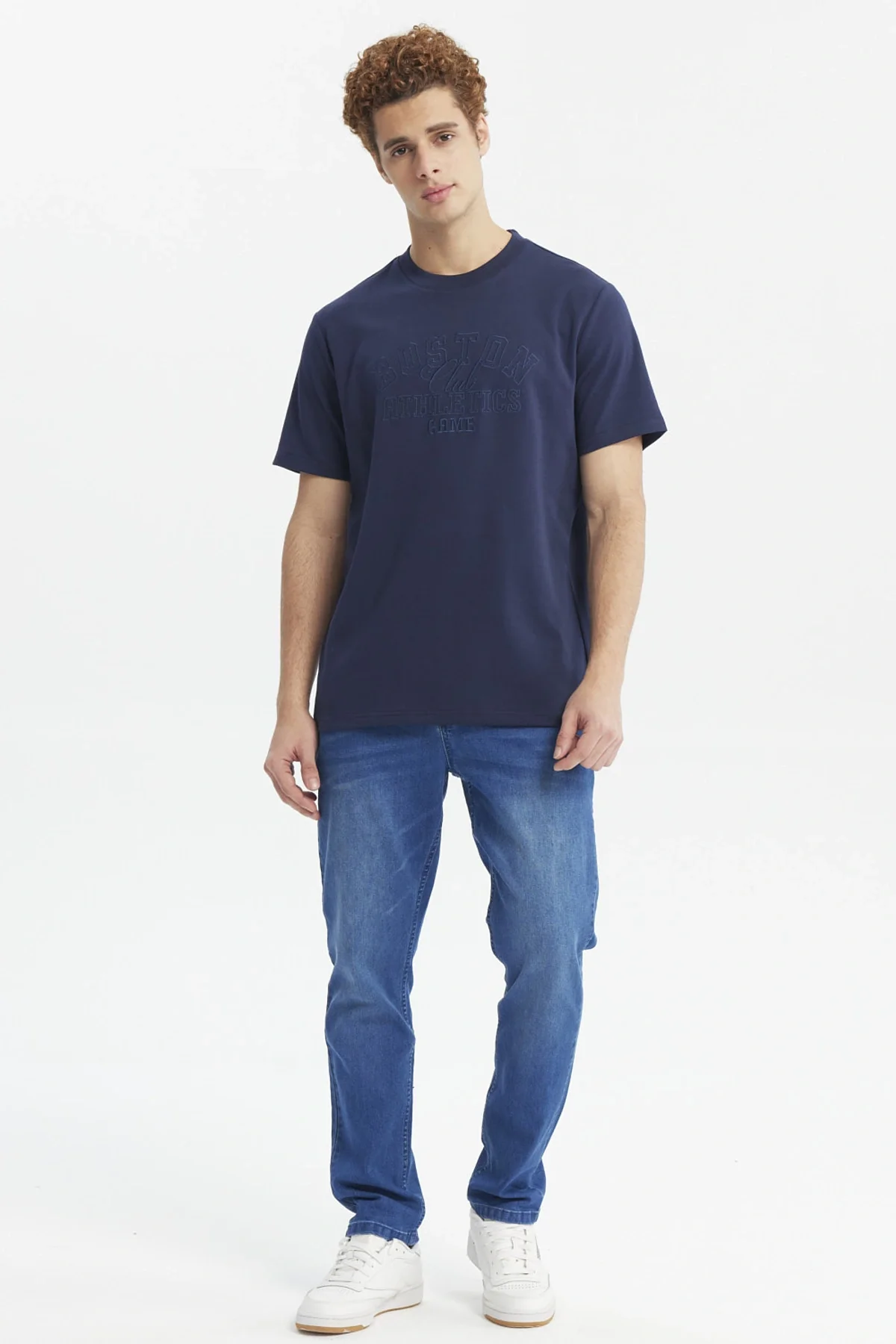 Polera Hombre Regular Print A Tono Azul - Image 4
