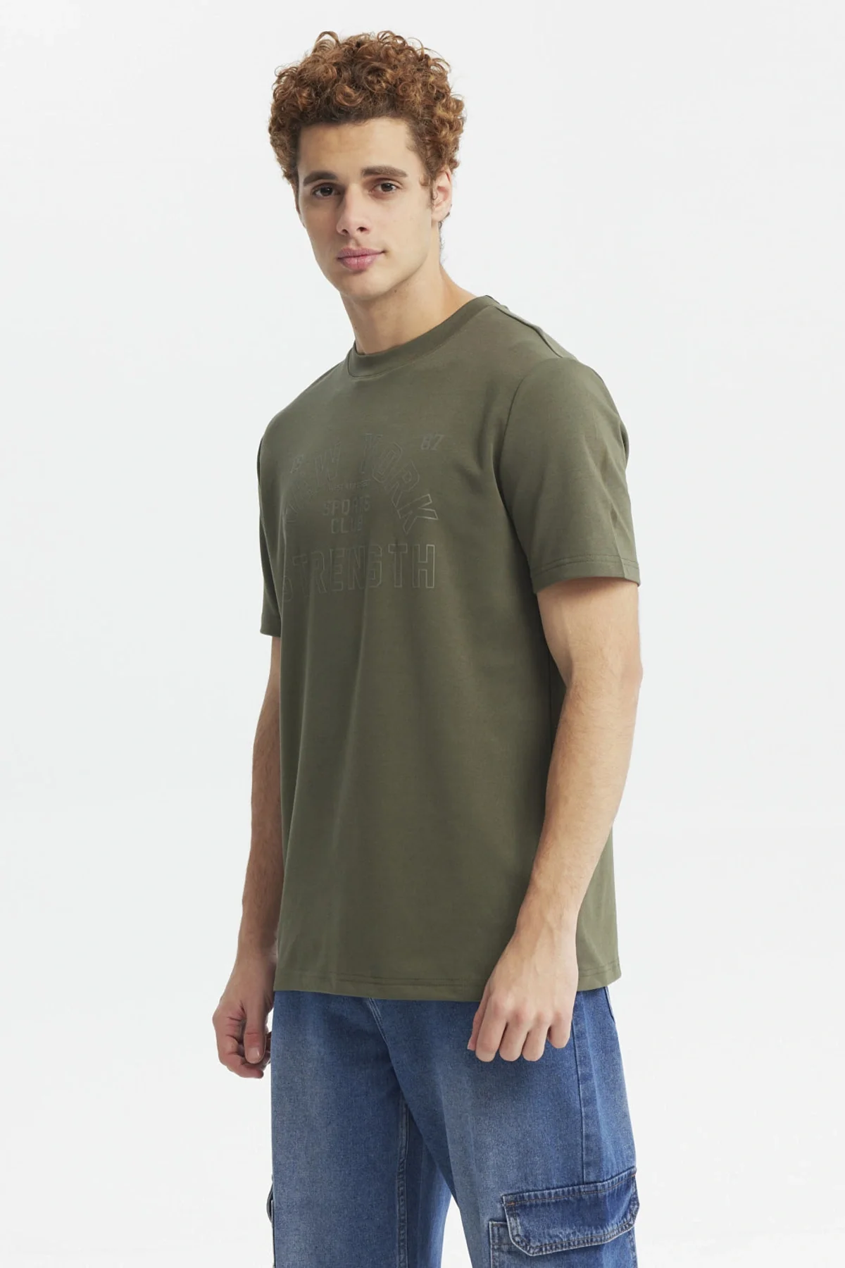 Polera Hombre Regular Print A Tono Verde Militar - Image 2
