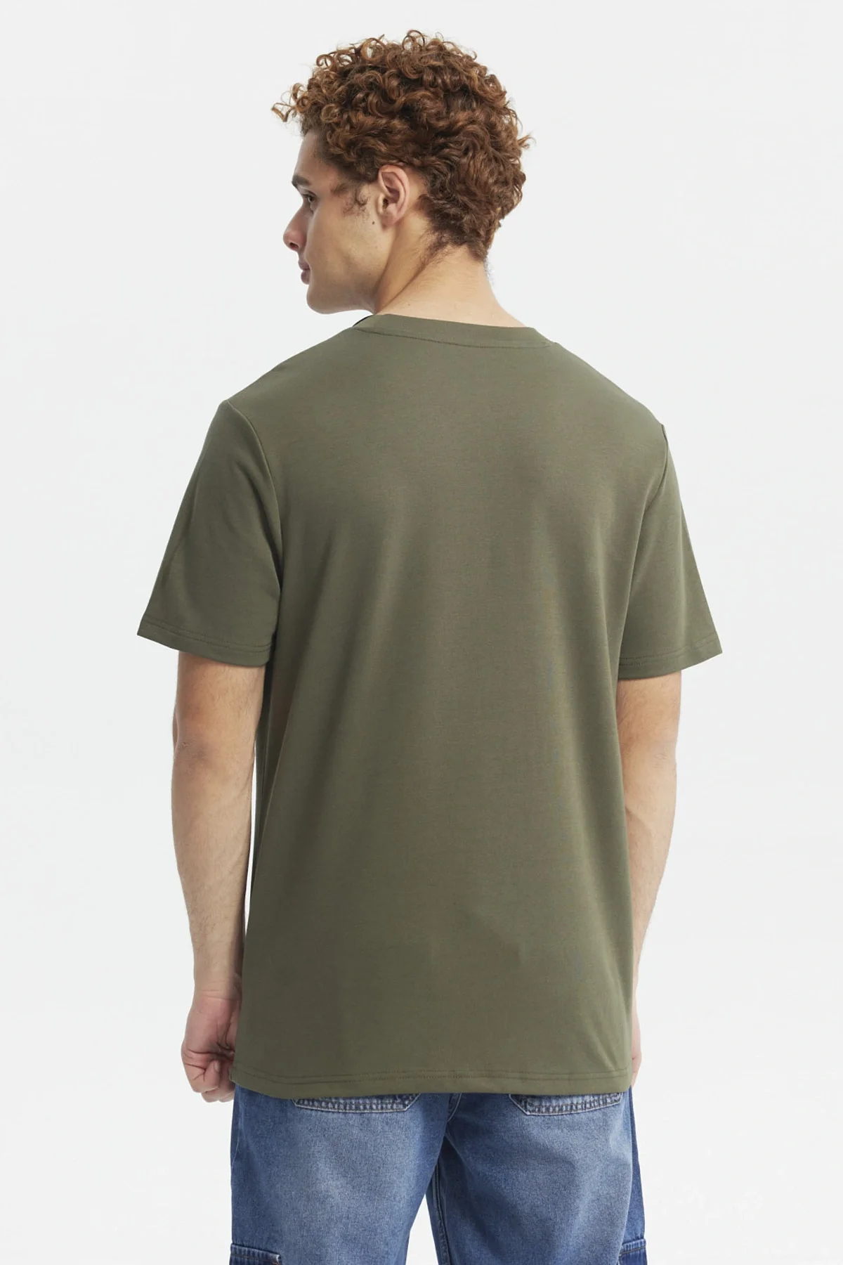 Polera Hombre Regular Print A Tono Verde Militar - Image 3
