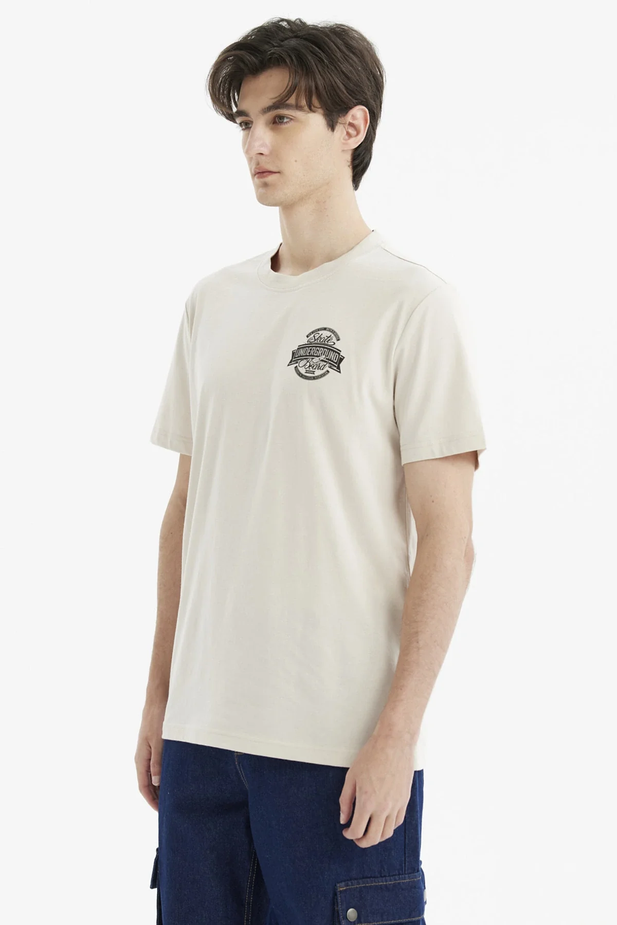 Polera Hombre Regular Print Beige - Image 2