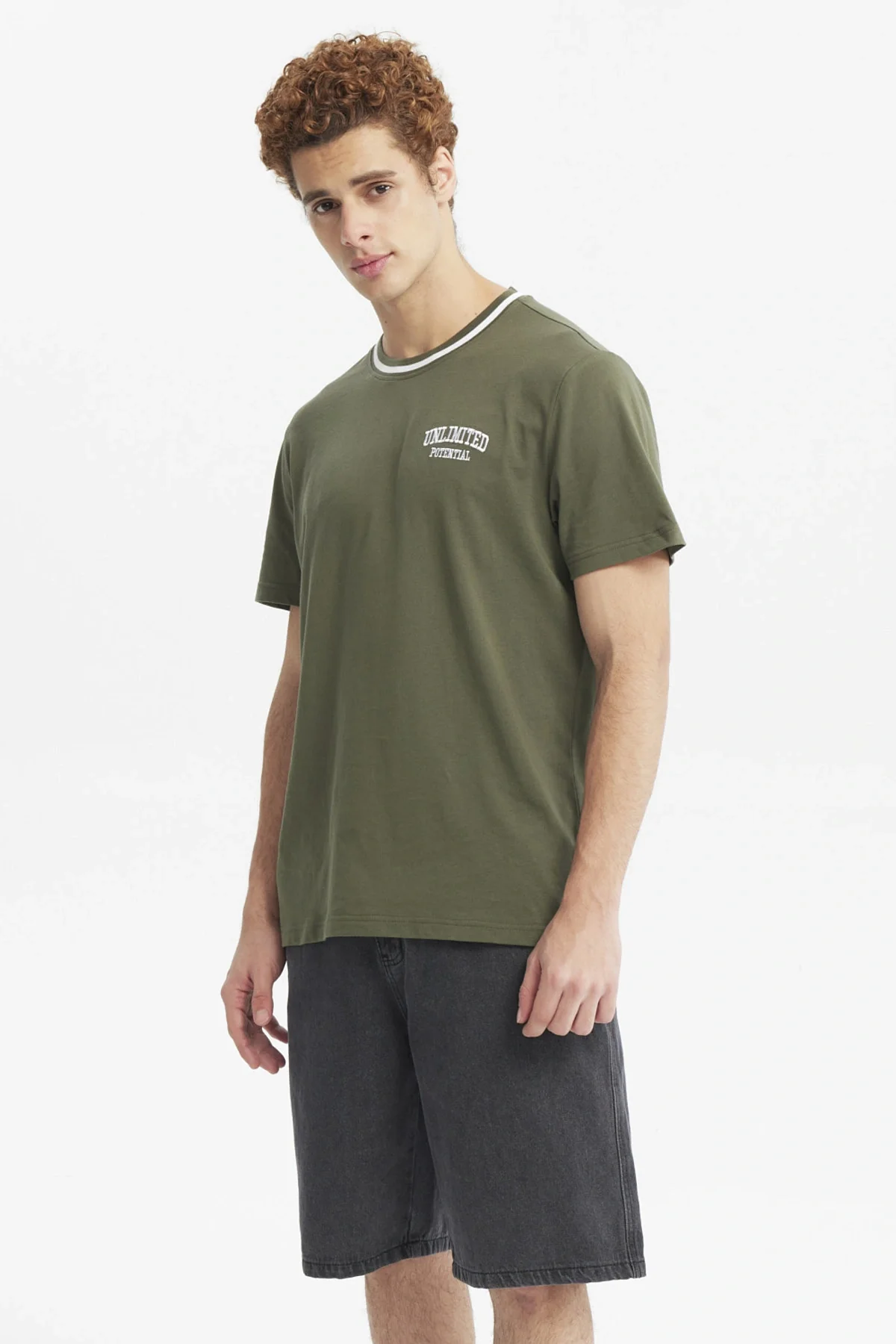 Polera Hombre Regular Print Verde Militar - Image 2