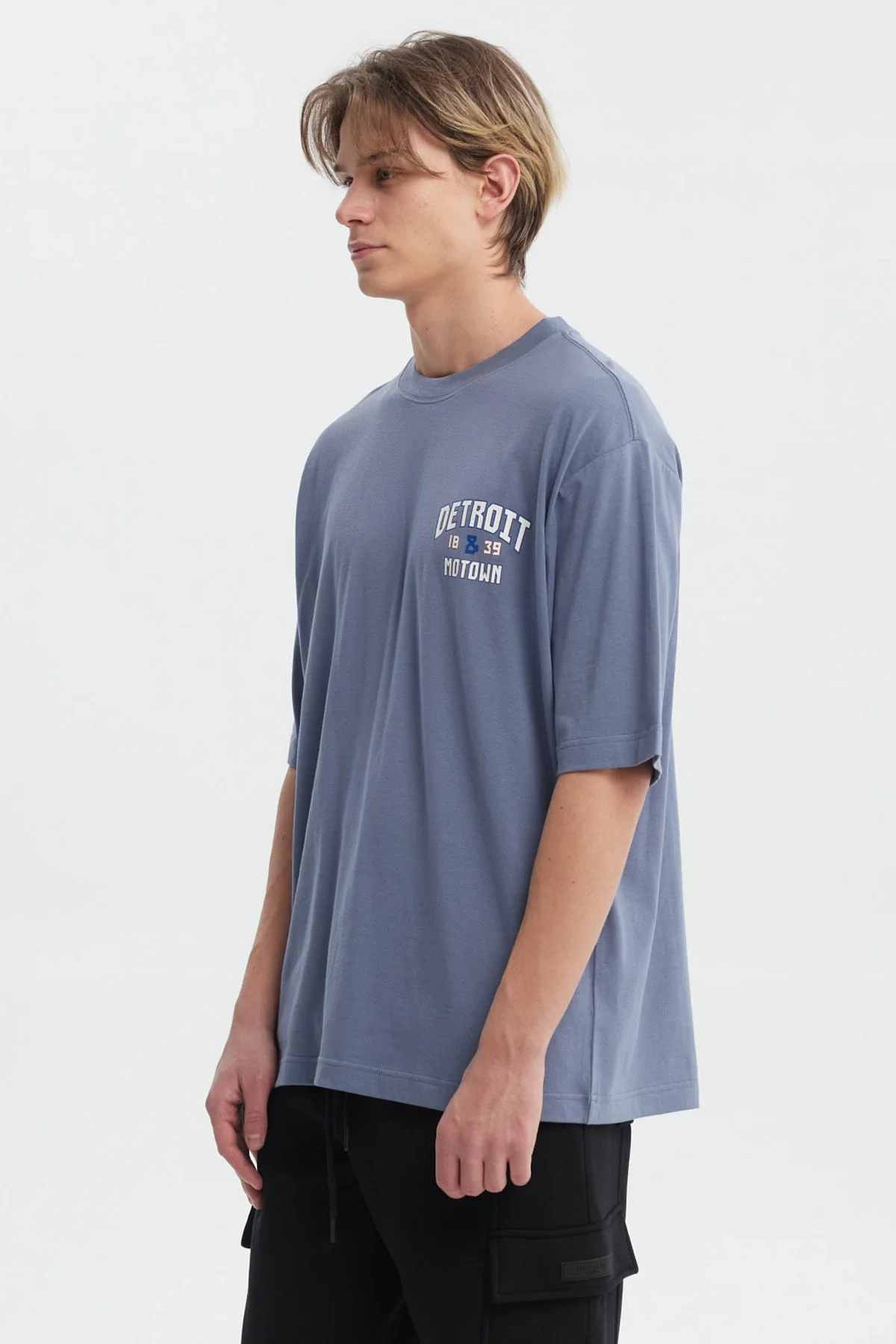 Polera Hombre Slim Azul Piedra - Image 3