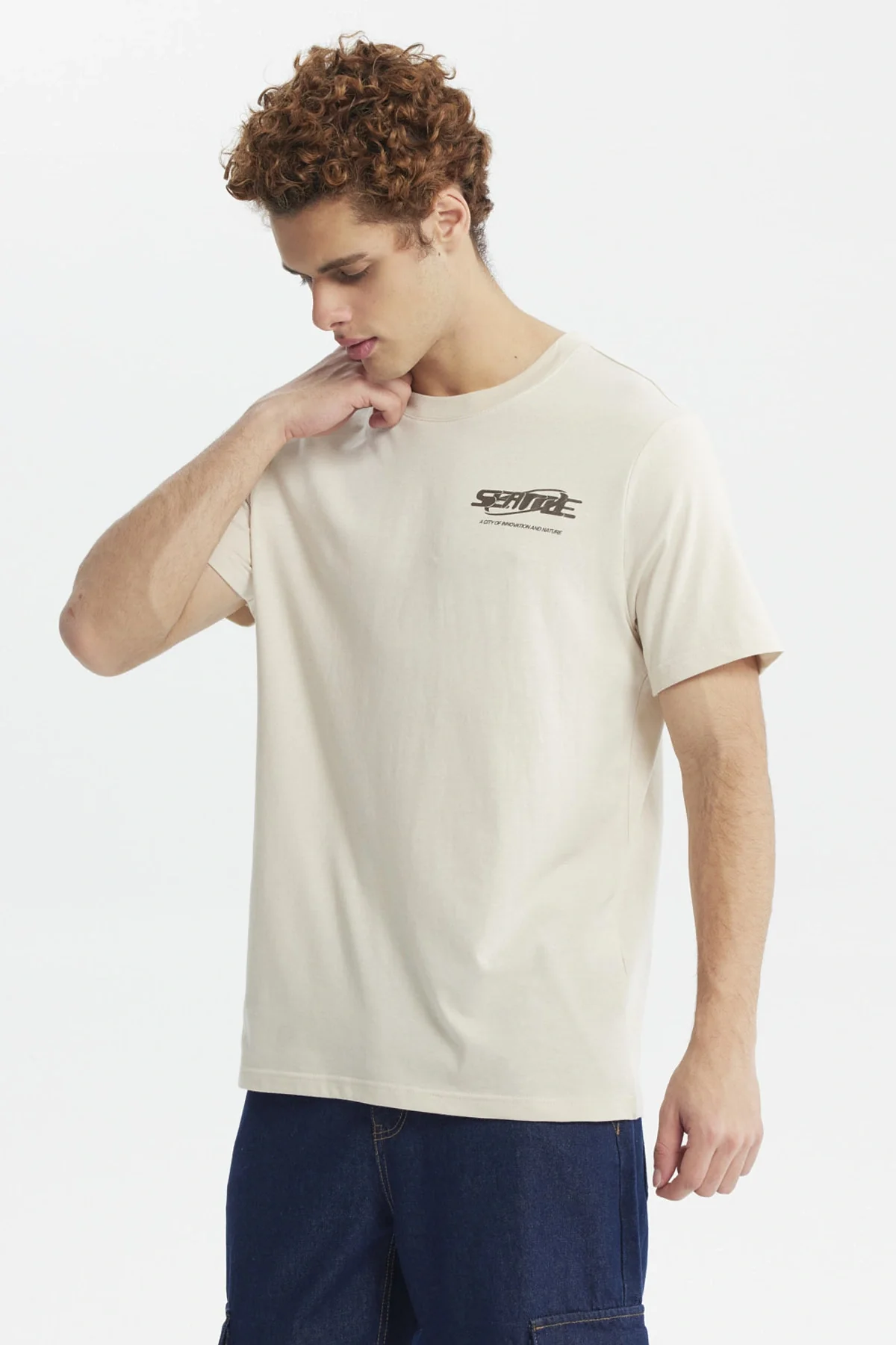 Polera Hombre Slim Beige - Image 2