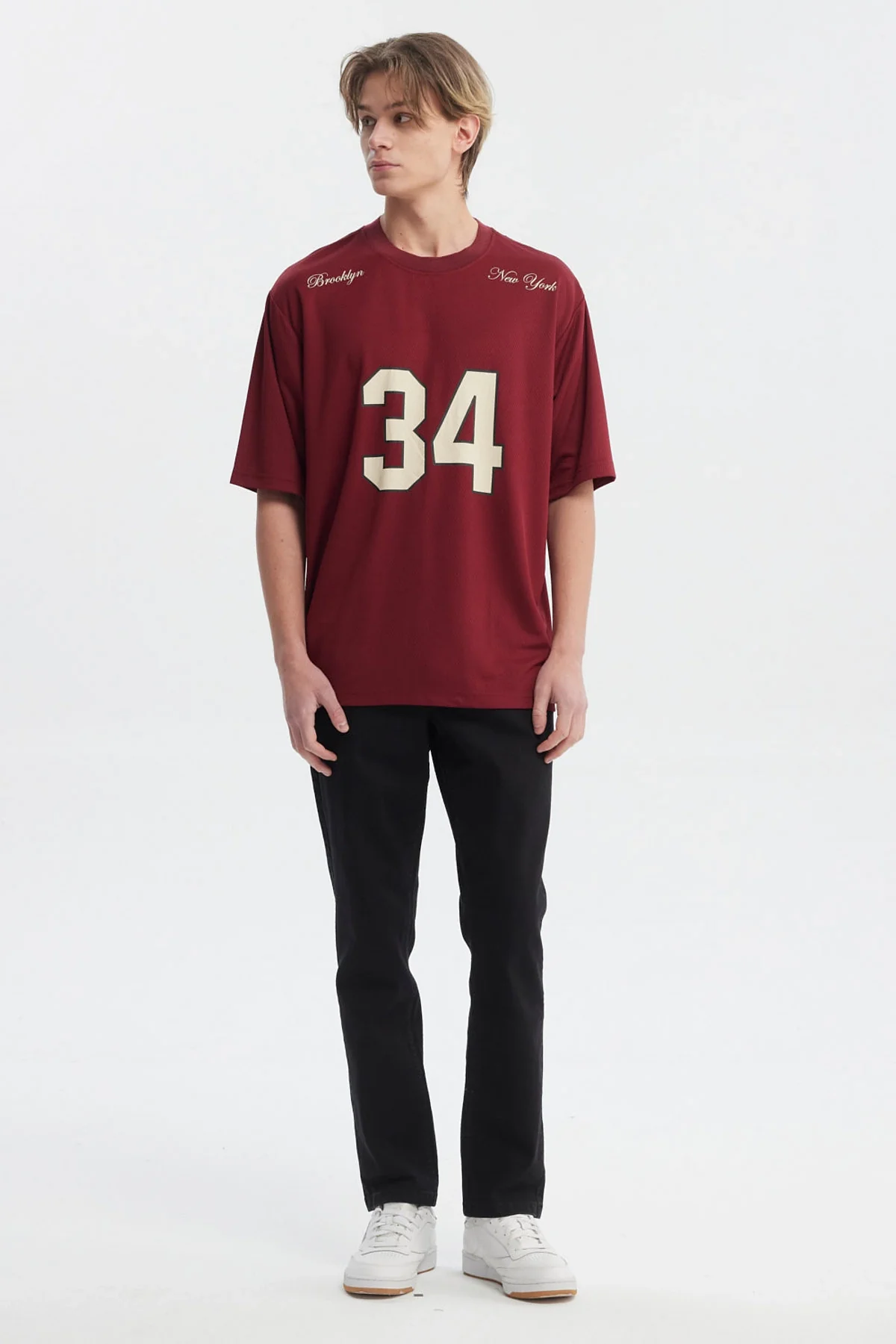 Polera Hombre Slim Cuello Redondo Burdeo - Image 4