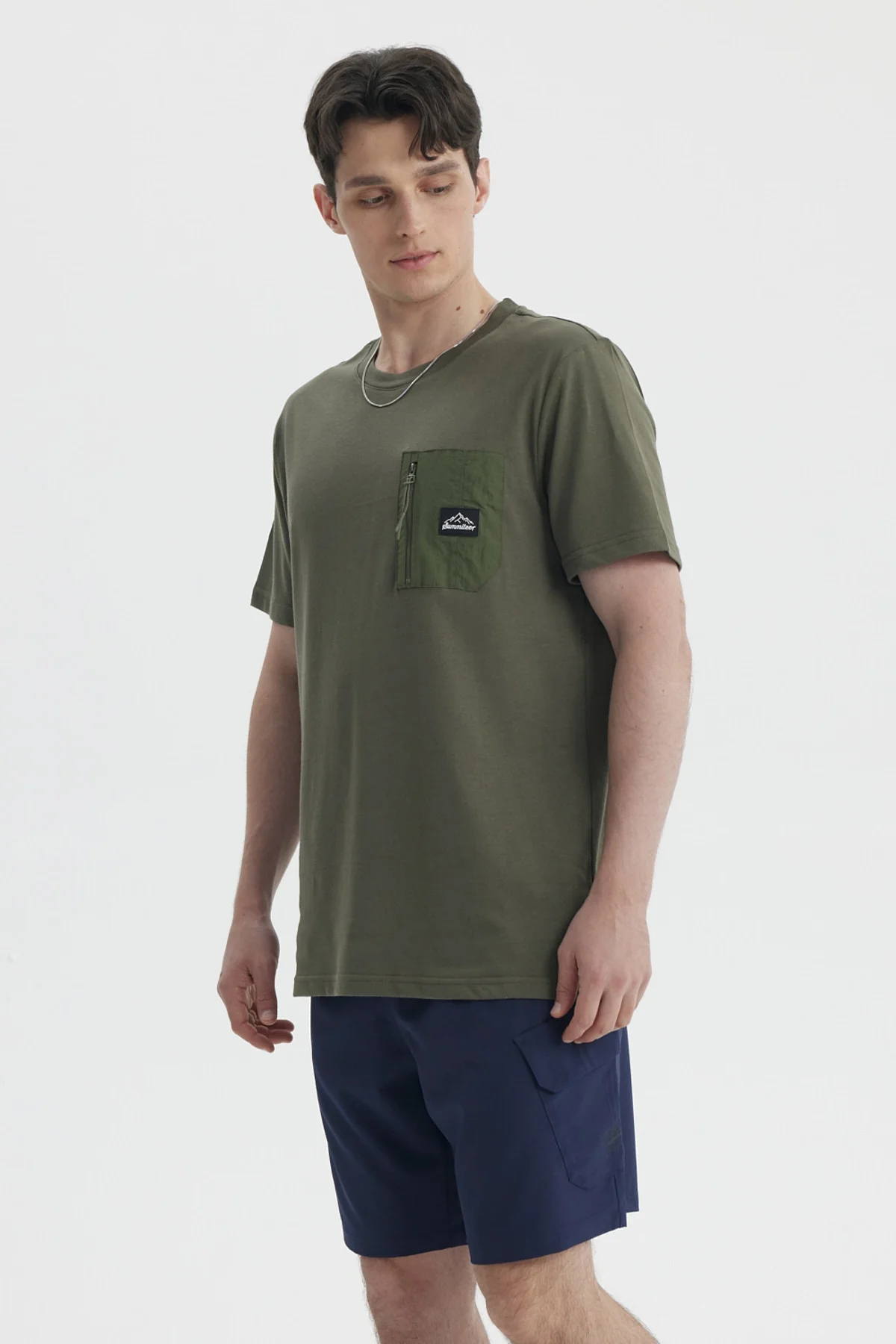 Polera Hombre Slim Verde Militar - Image 2
