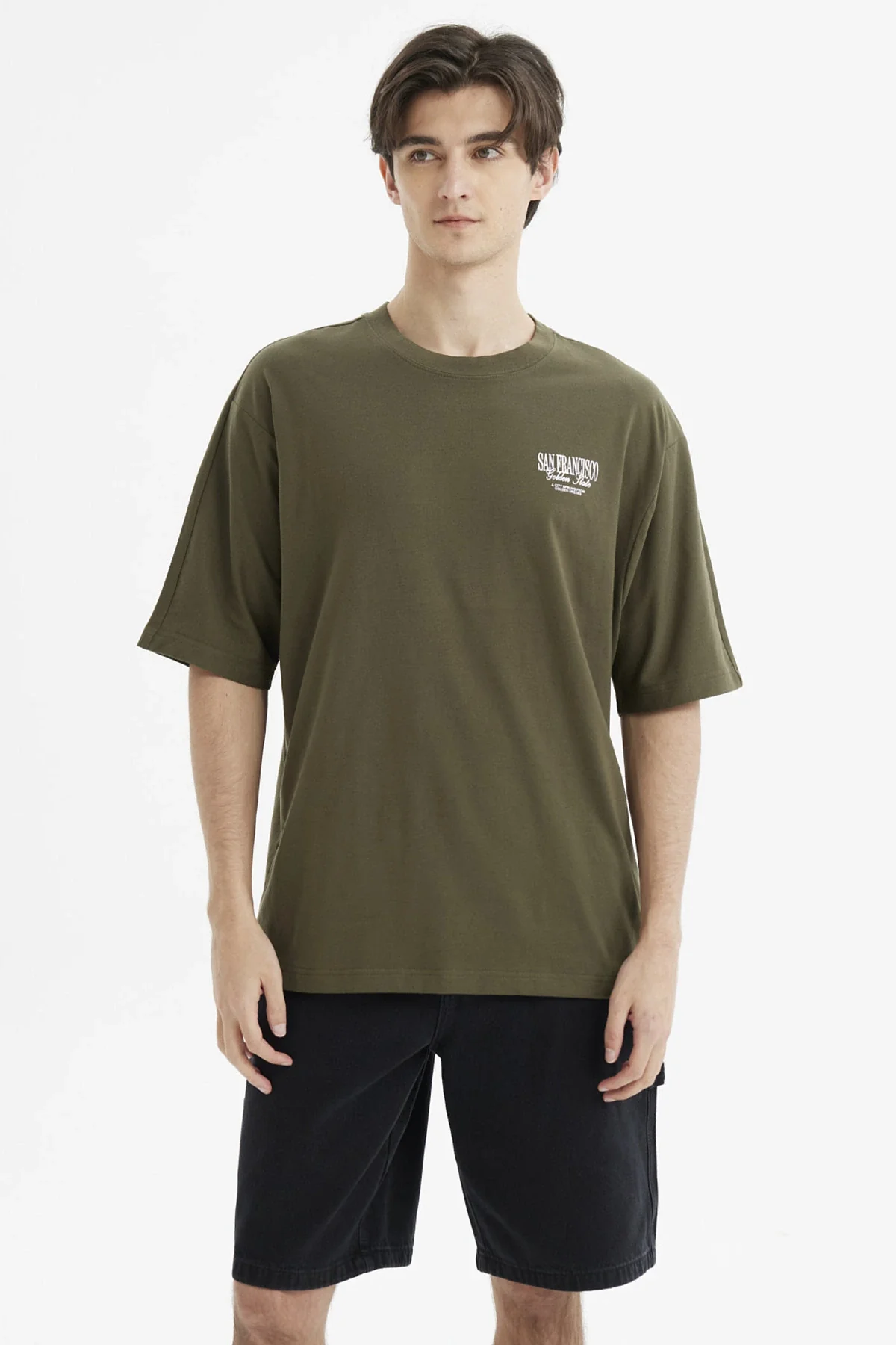 Polera Hombre Slim Verde Militar