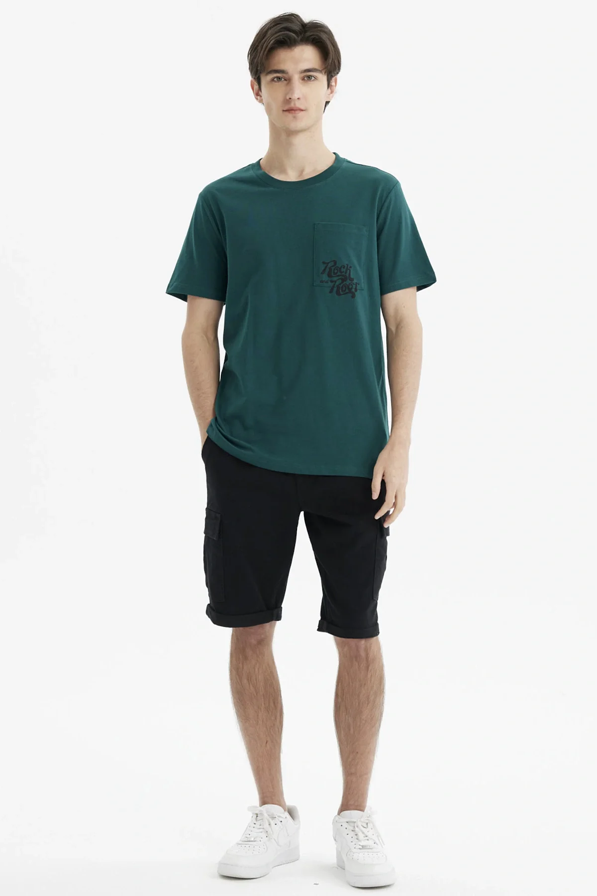 Polera Hombre Slim Verde Oscuro - Image 4