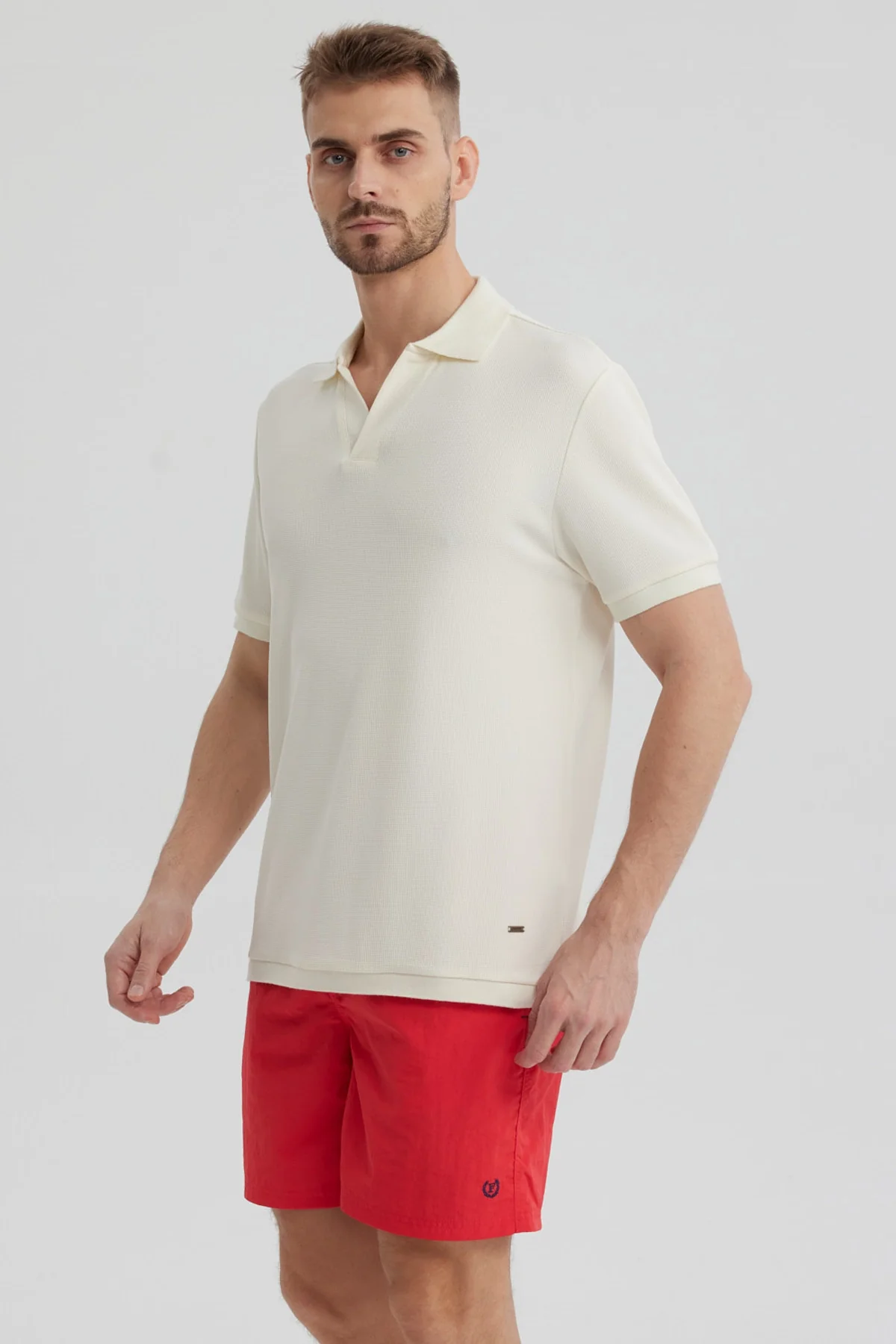 Polera Hombre Textura Beige - Image 2