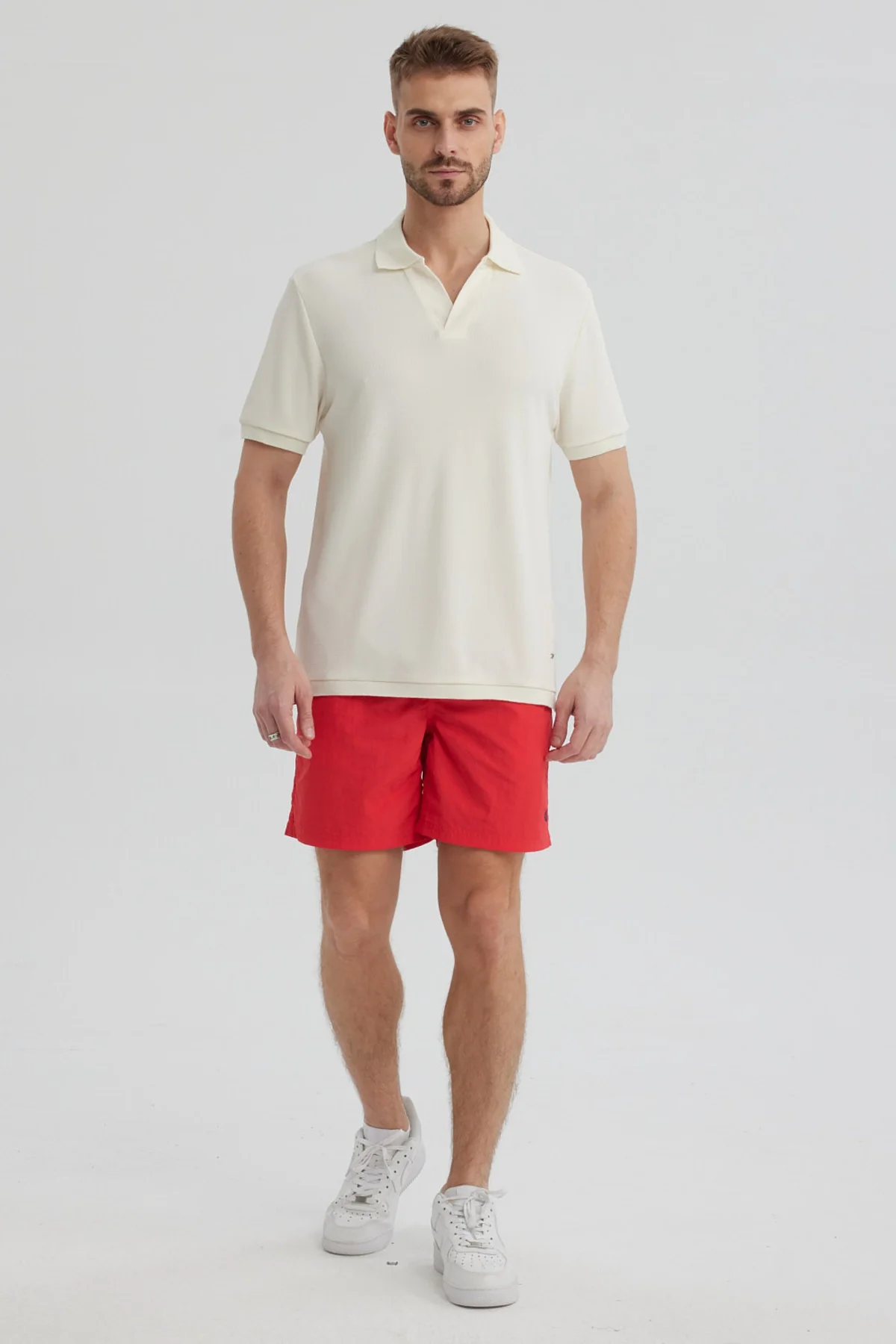 Polera Hombre Textura Beige - Image 4