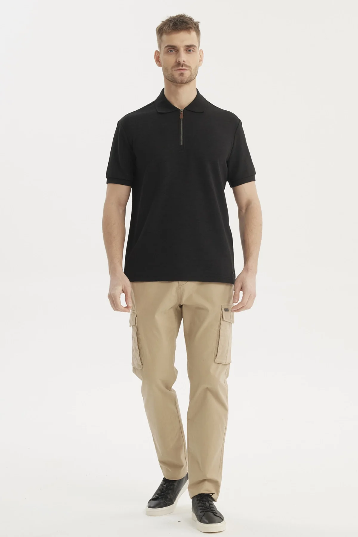 Polera Hombre Textura Vertical Negro - Image 4