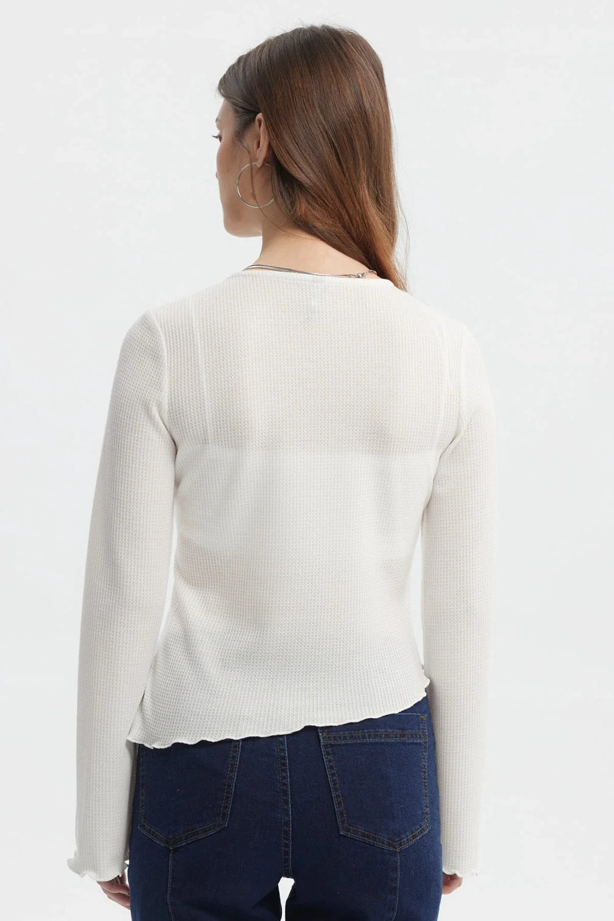 Polera Mujer Abertura Costado Crudo - Image 3