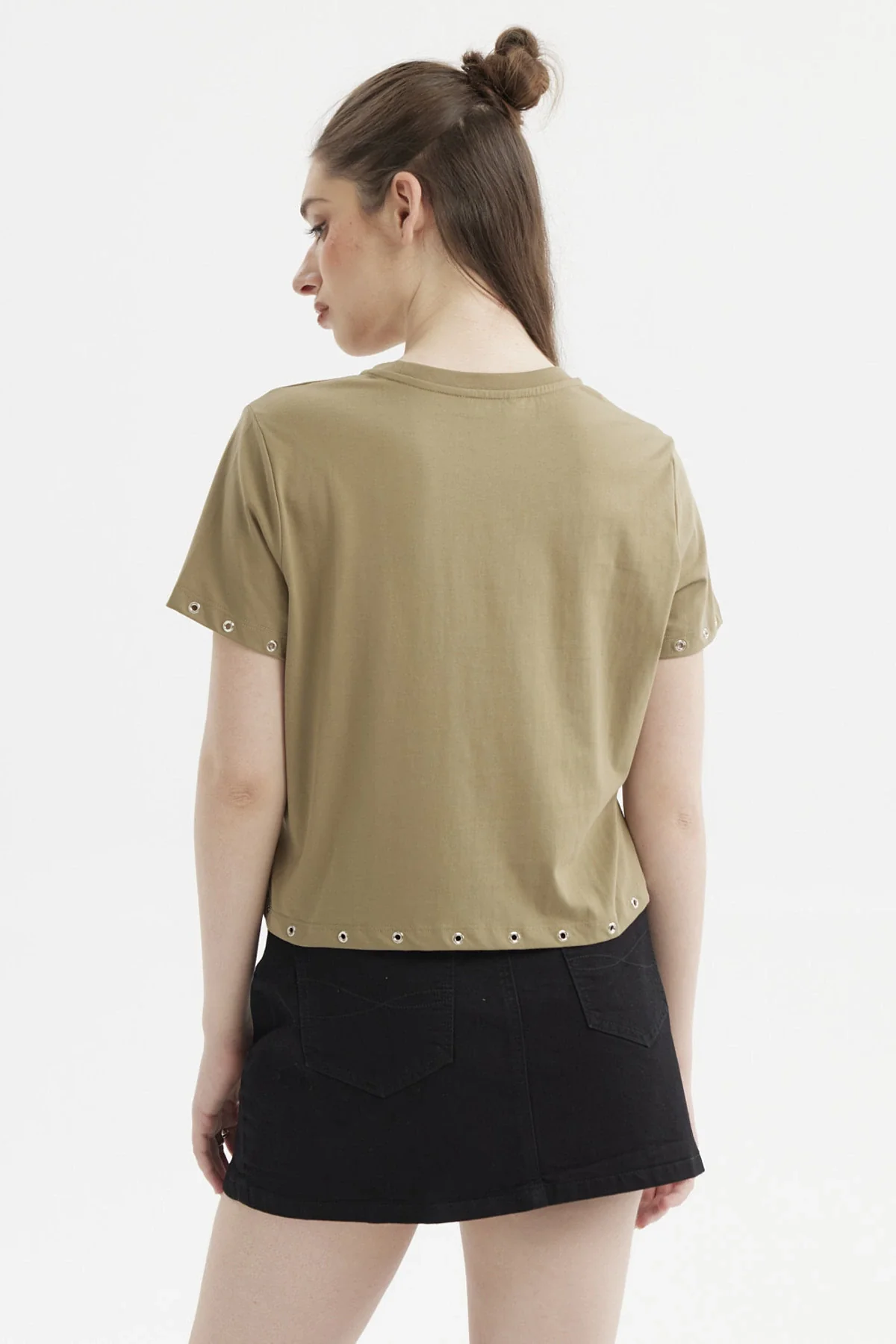 Polera Mujer Accesorio Metálico Verde Musgo - Image 3