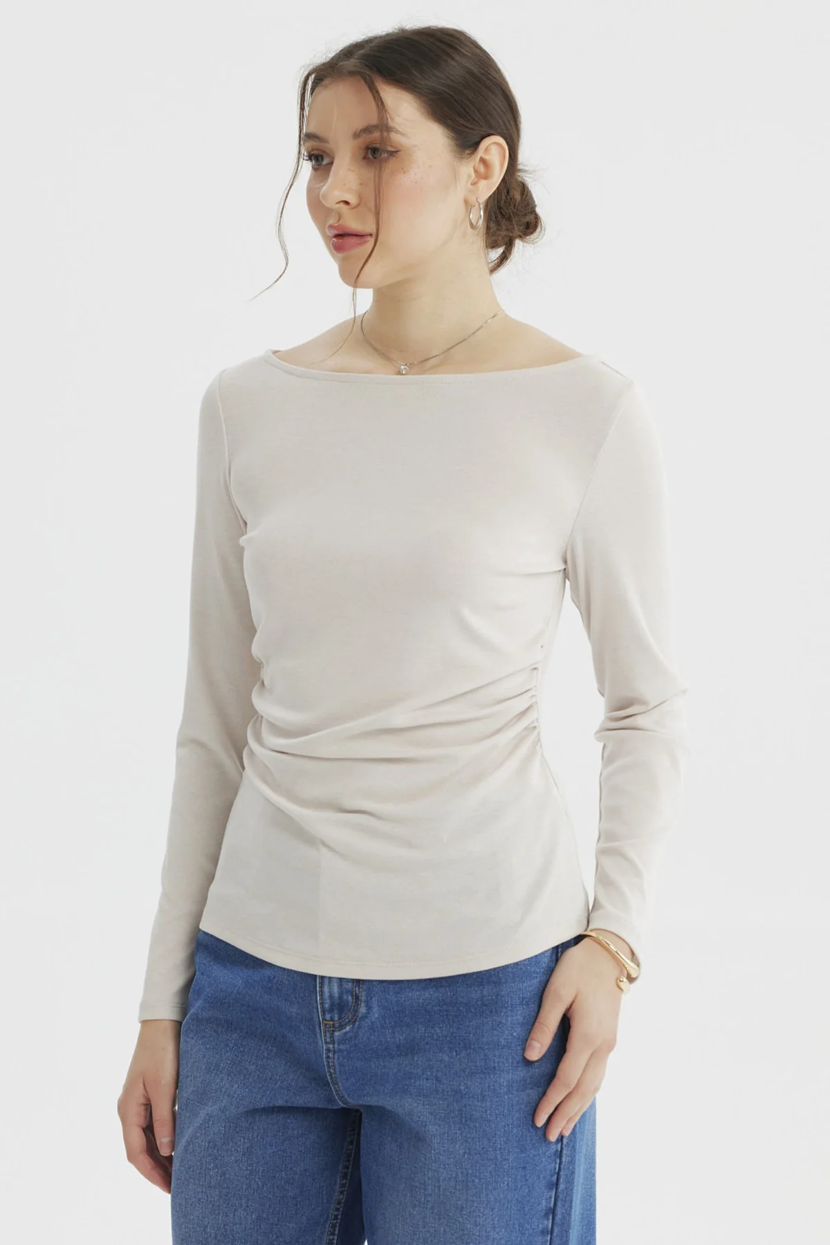 Polera Mujer Ajustado Arena - Image 2