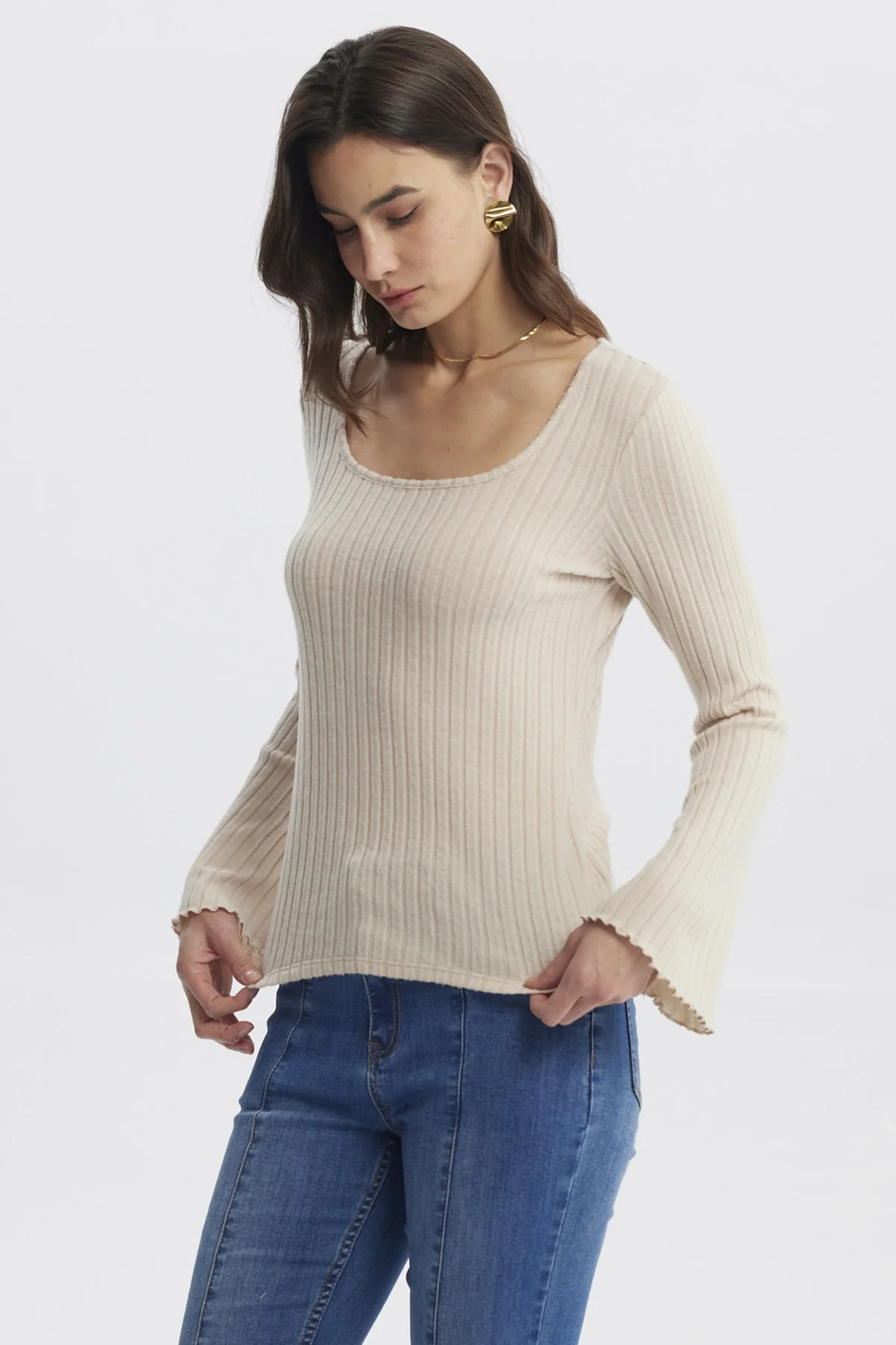 Polera Mujer Ajustado Arena - Image 2