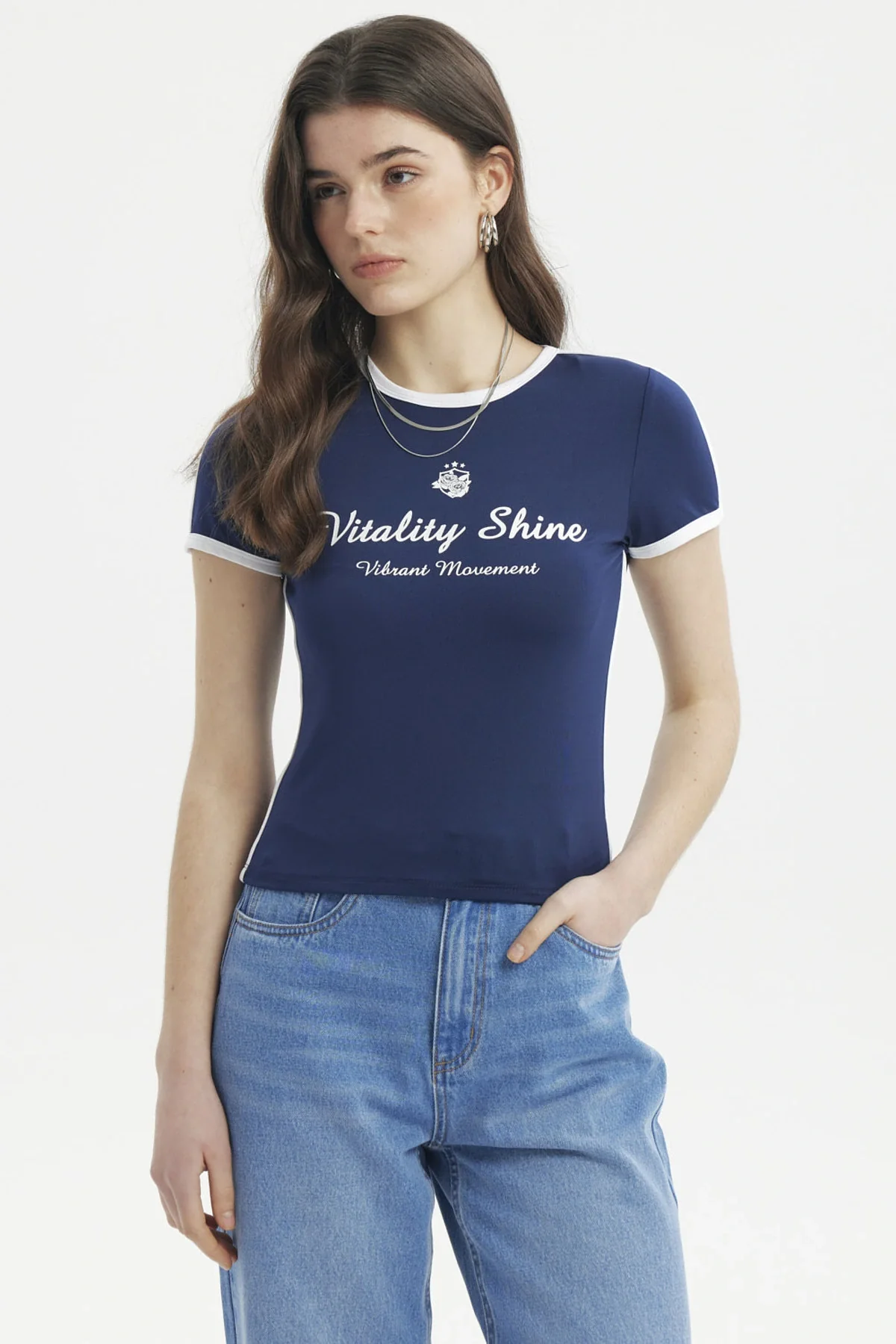 Polera Mujer Ajustado Azul