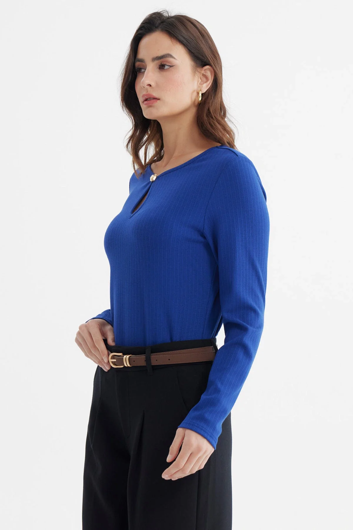 Polera Mujer Ajustado Azul - Image 2