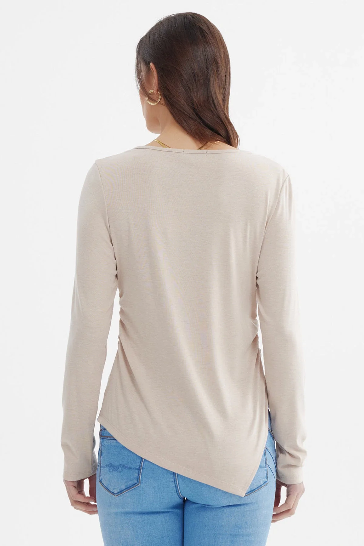 Polera Mujer Ajustado Beige - Image 3