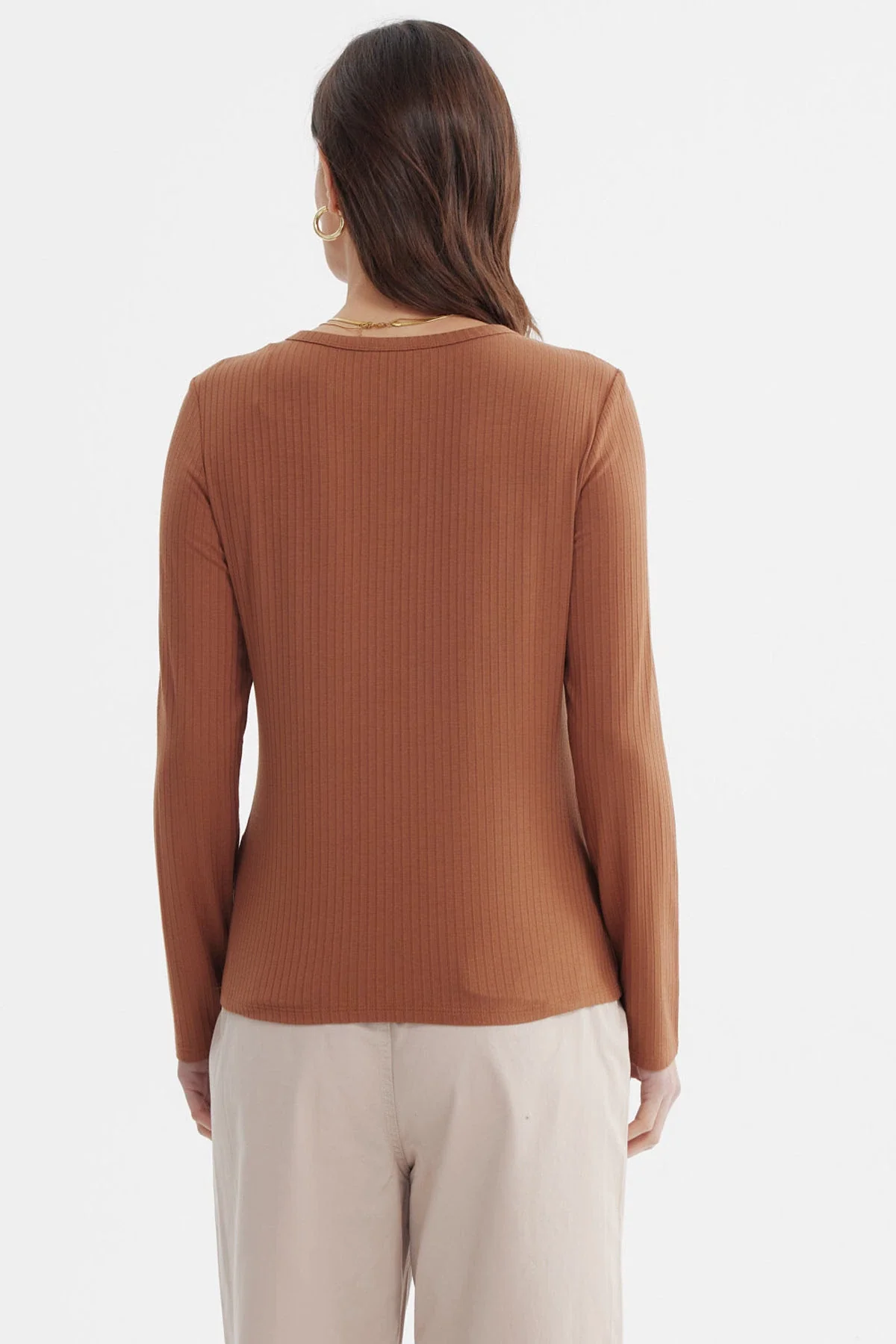 Polera Mujer Ajustado Café - Image 3