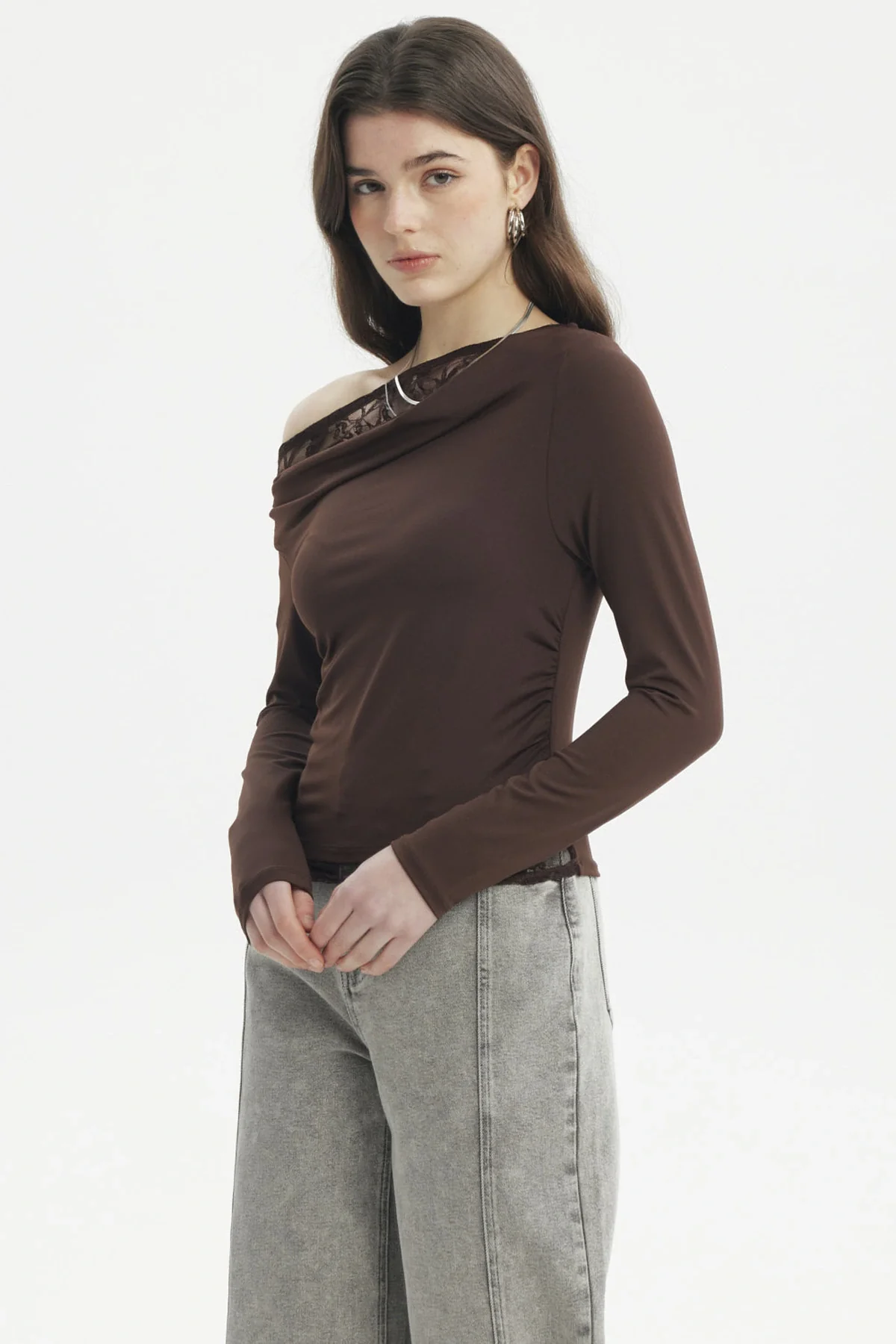 Polera Mujer Ajustado Café Oscuro - Image 2