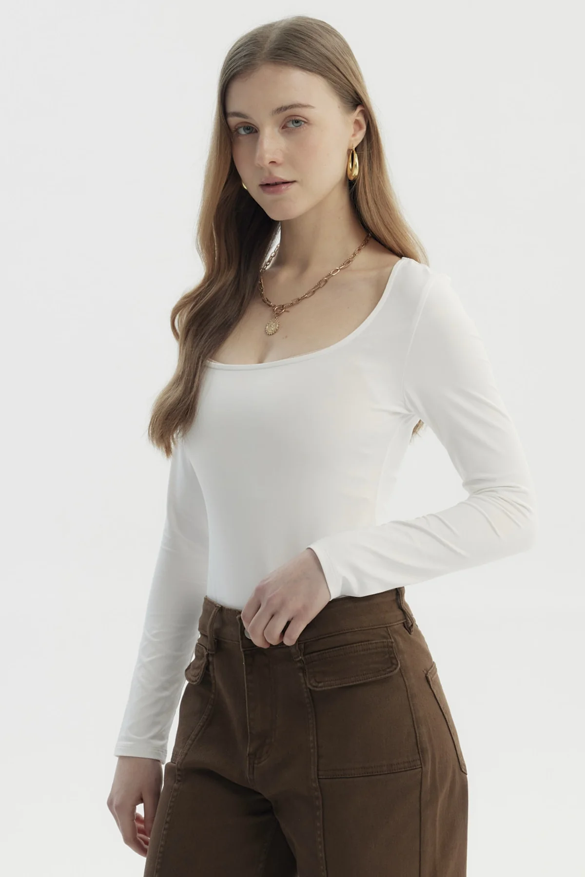 Polera Mujer Ajustado Crudo - Image 2