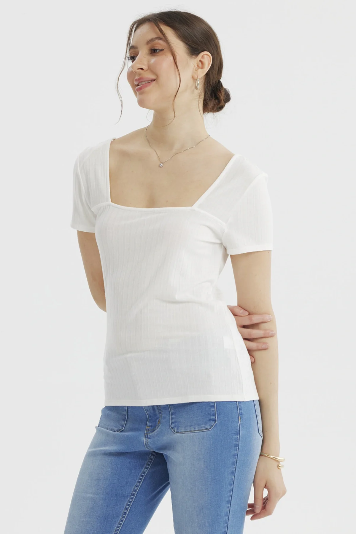 Polera Mujer Ajustado Crudo - Image 2
