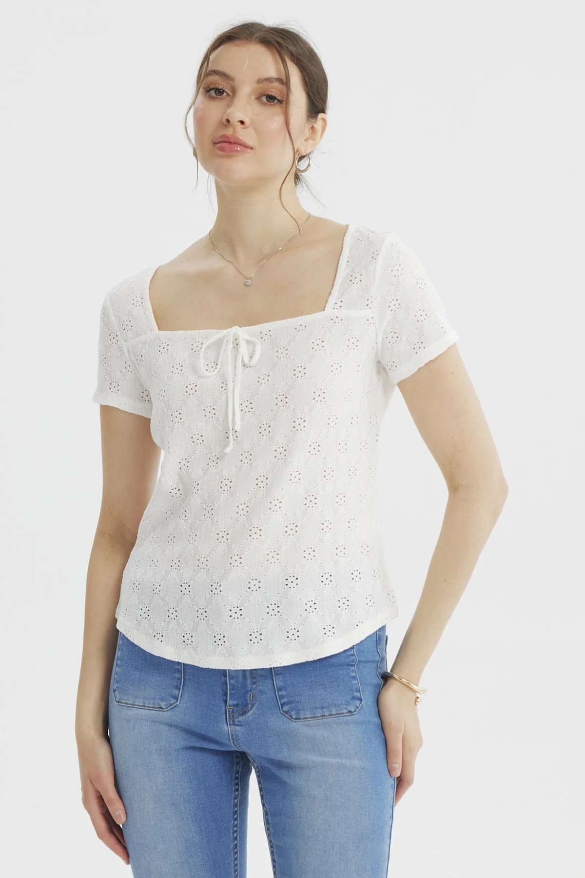 Polera Mujer Ajustado Crudo