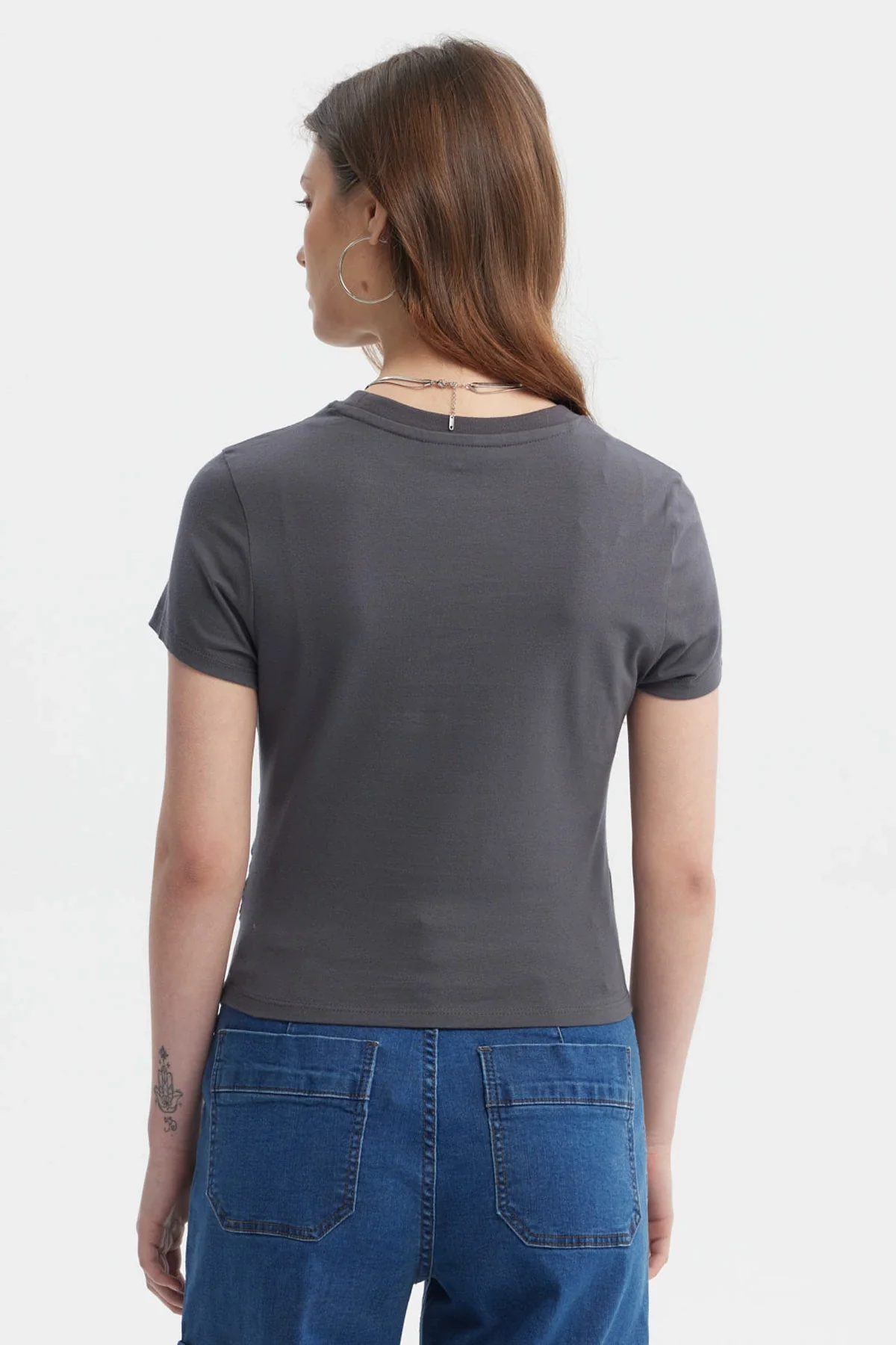 Polera Mujer Ajustado Gris Marengo - Image 2