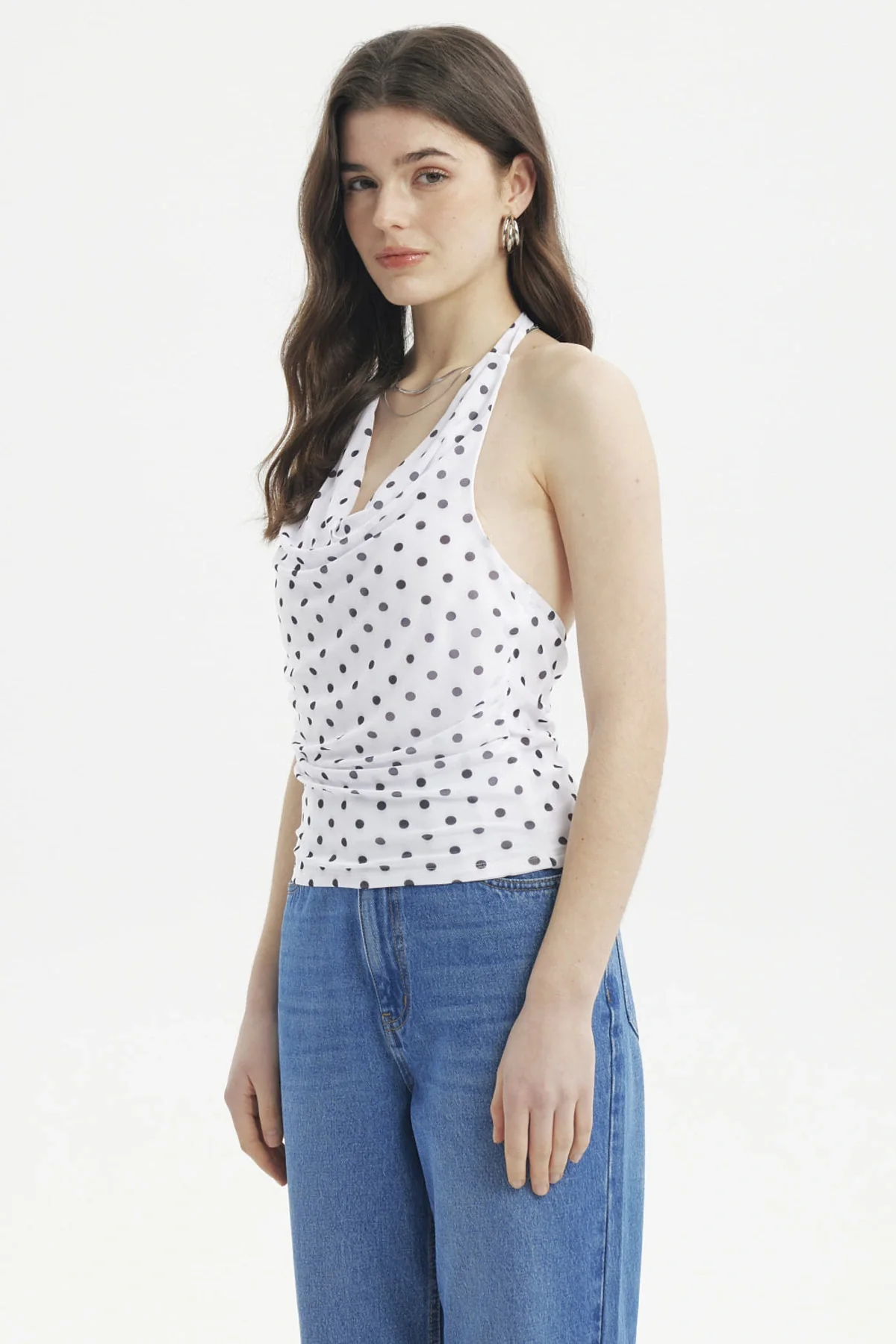 Polera Mujer Ajustado Halter Blanco - Image 2