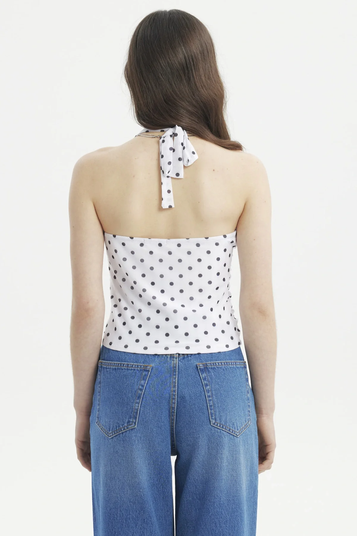 Polera Mujer Ajustado Halter Blanco - Image 3