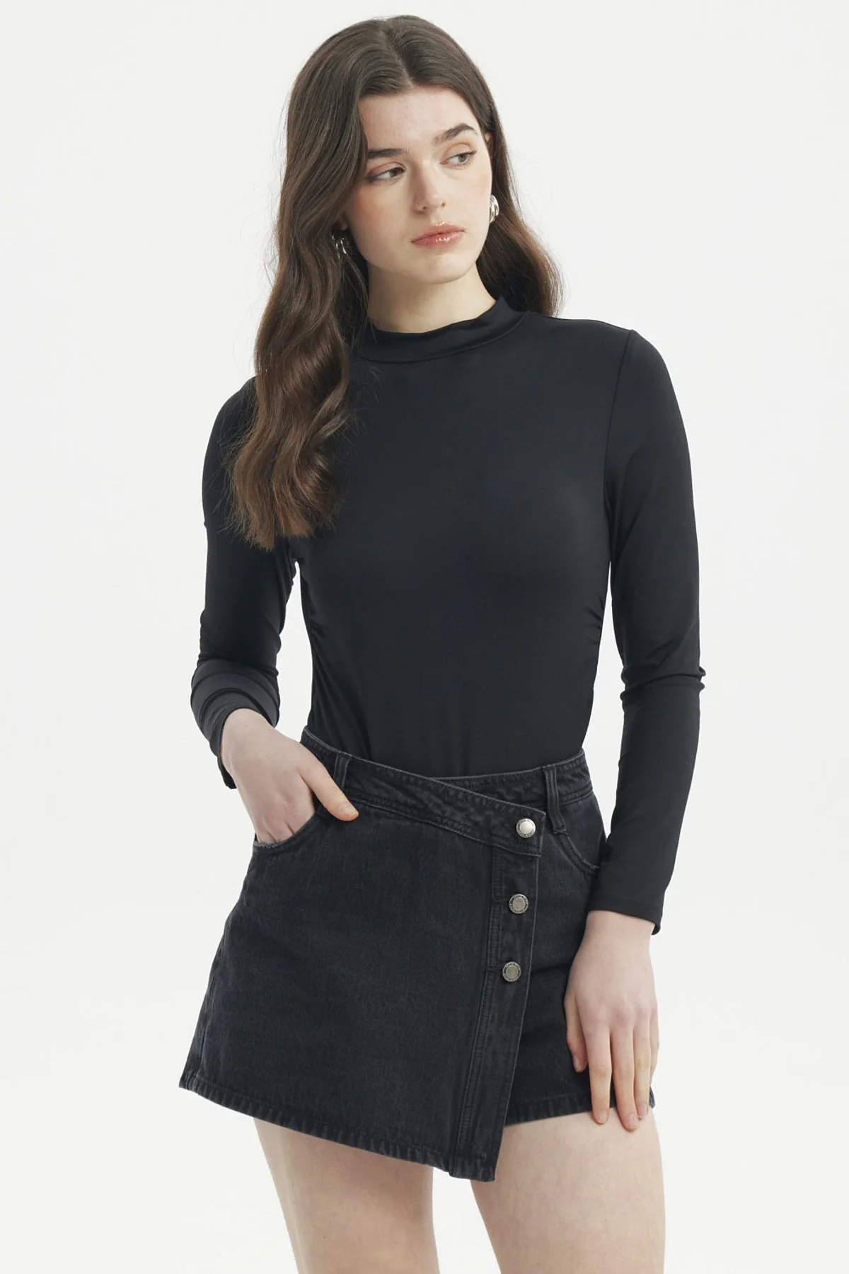 Polera Mujer Ajustado Negro