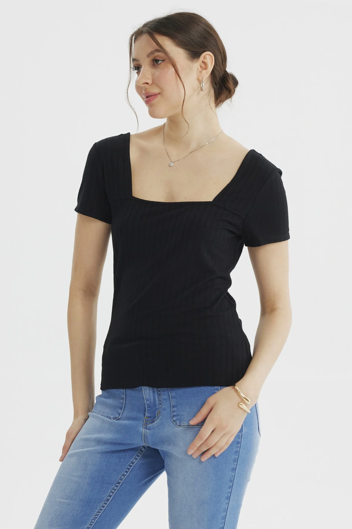 Polera Mujer Ajustado Negro - Image 2