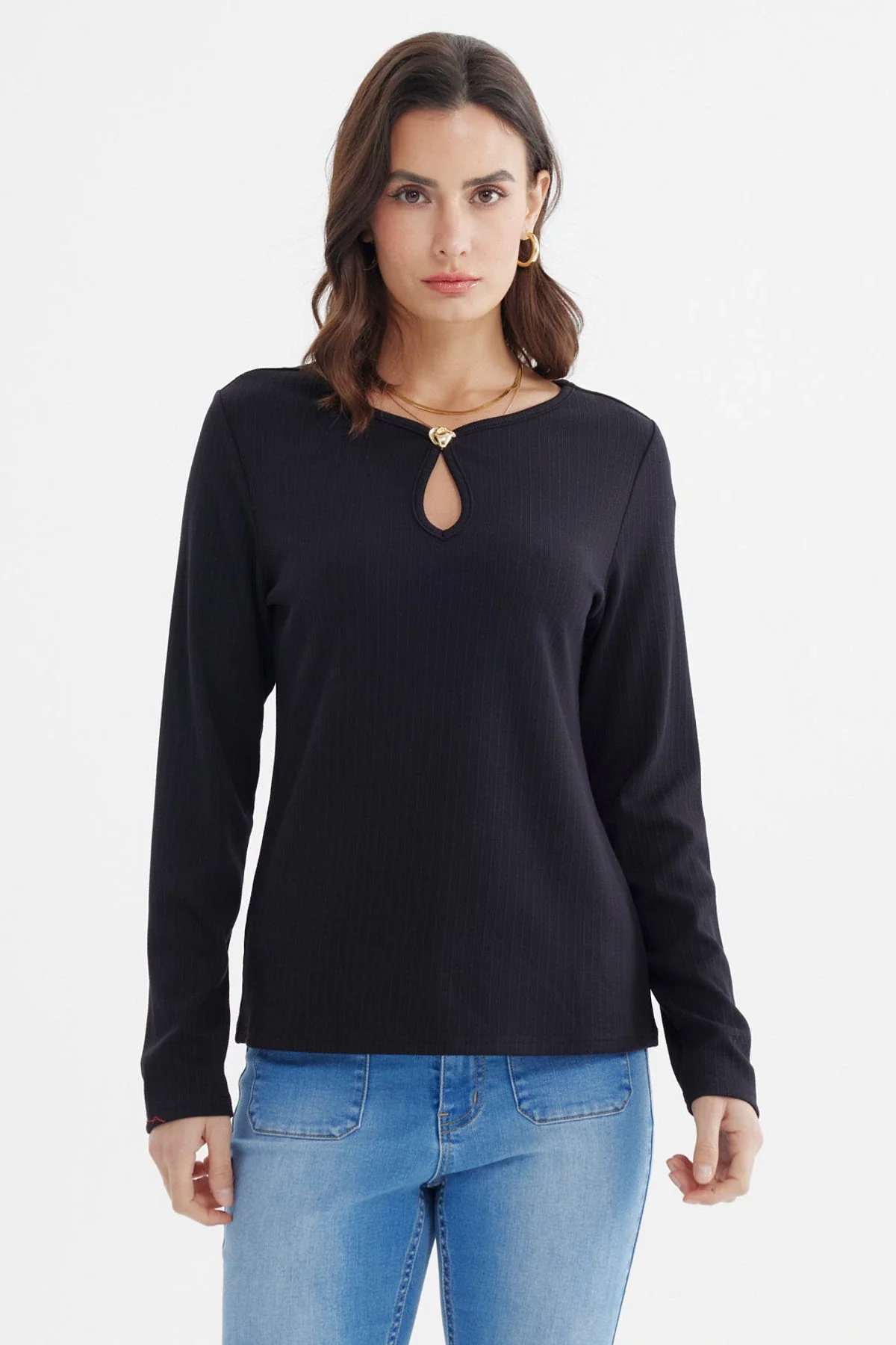 Polera Mujer Ajustado Negro