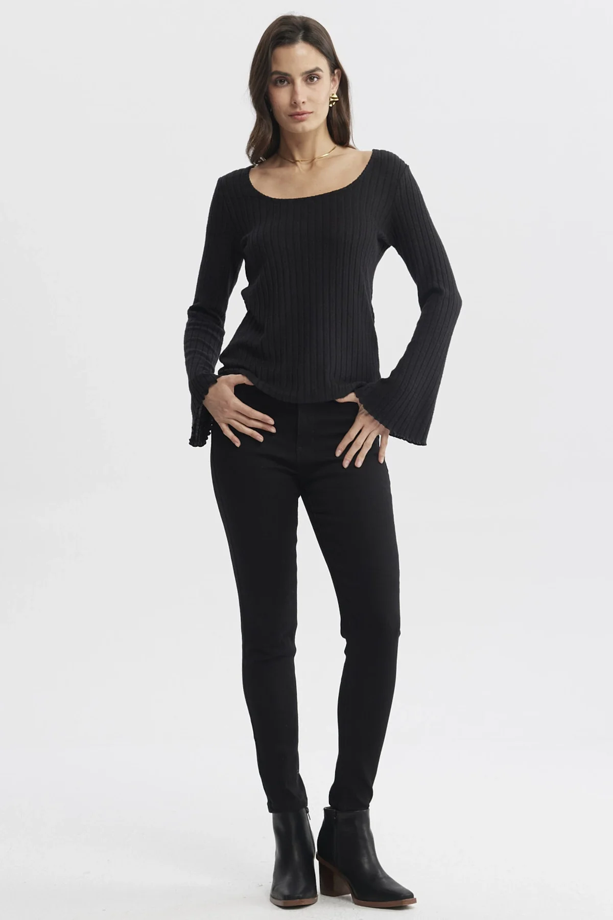 Polera Mujer Ajustado Negro - Image 4