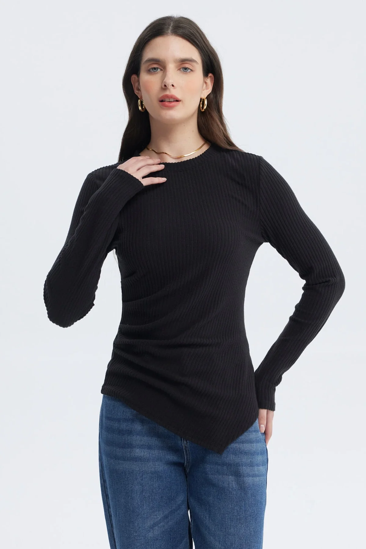 Polera Mujer Ajustado Negro