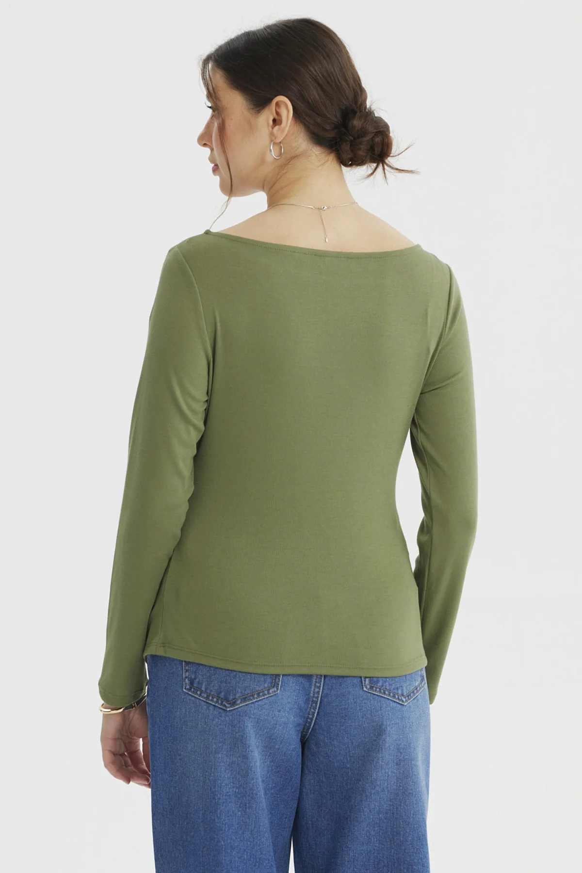 Polera Mujer Ajustado Verde Olivo - Image 3