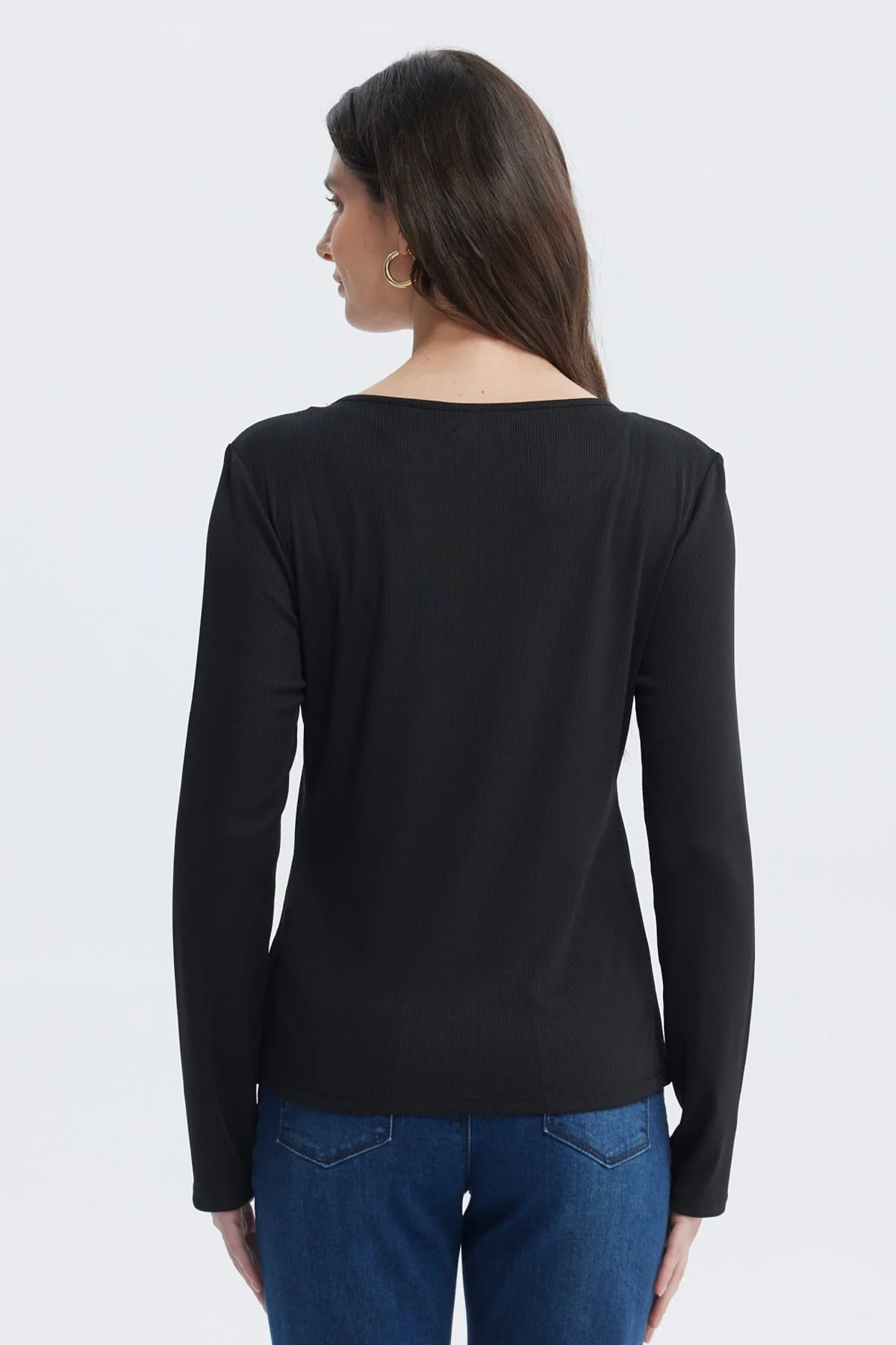 Polera Mujer Aplicación Botones Negro - Image 3