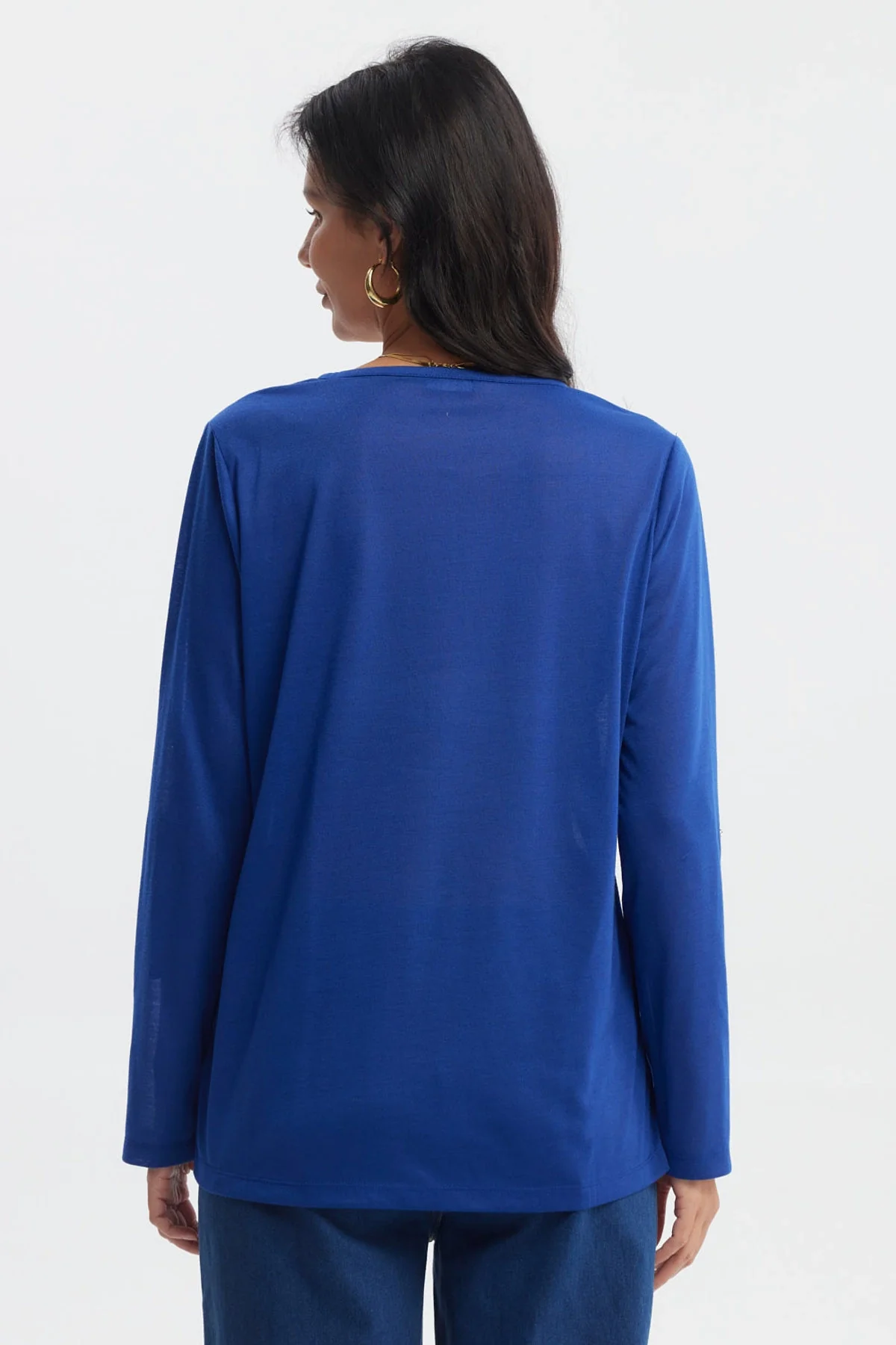 Polera Mujer Aplicación Cierre Azul - Image 3
