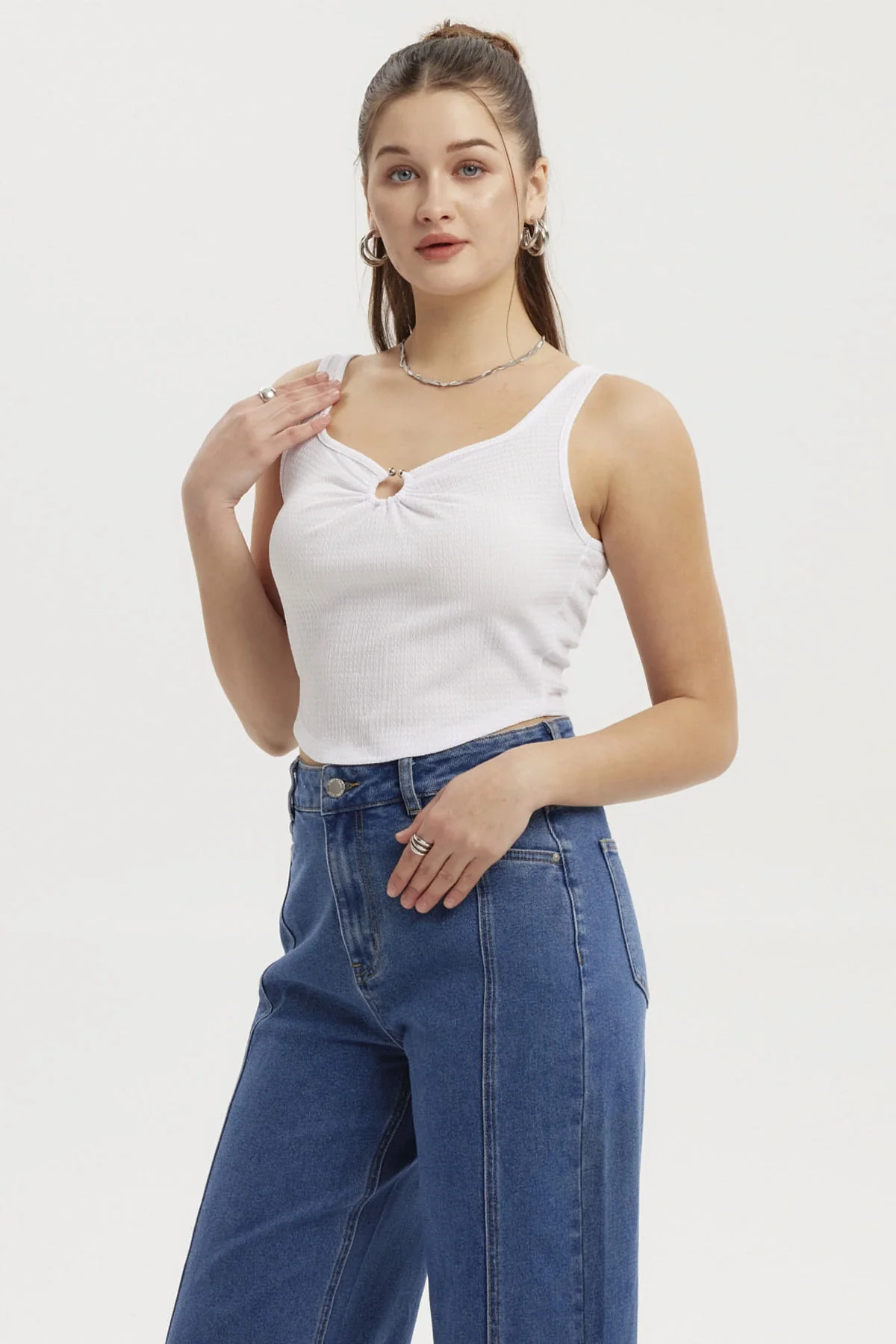 Polera Mujer Argolla Blanco - Image 2