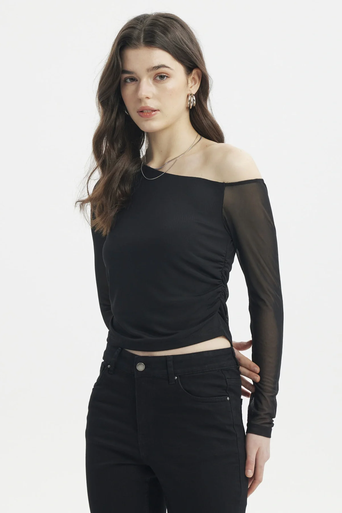 Polera Mujer Asimétrica Negro - Image 2