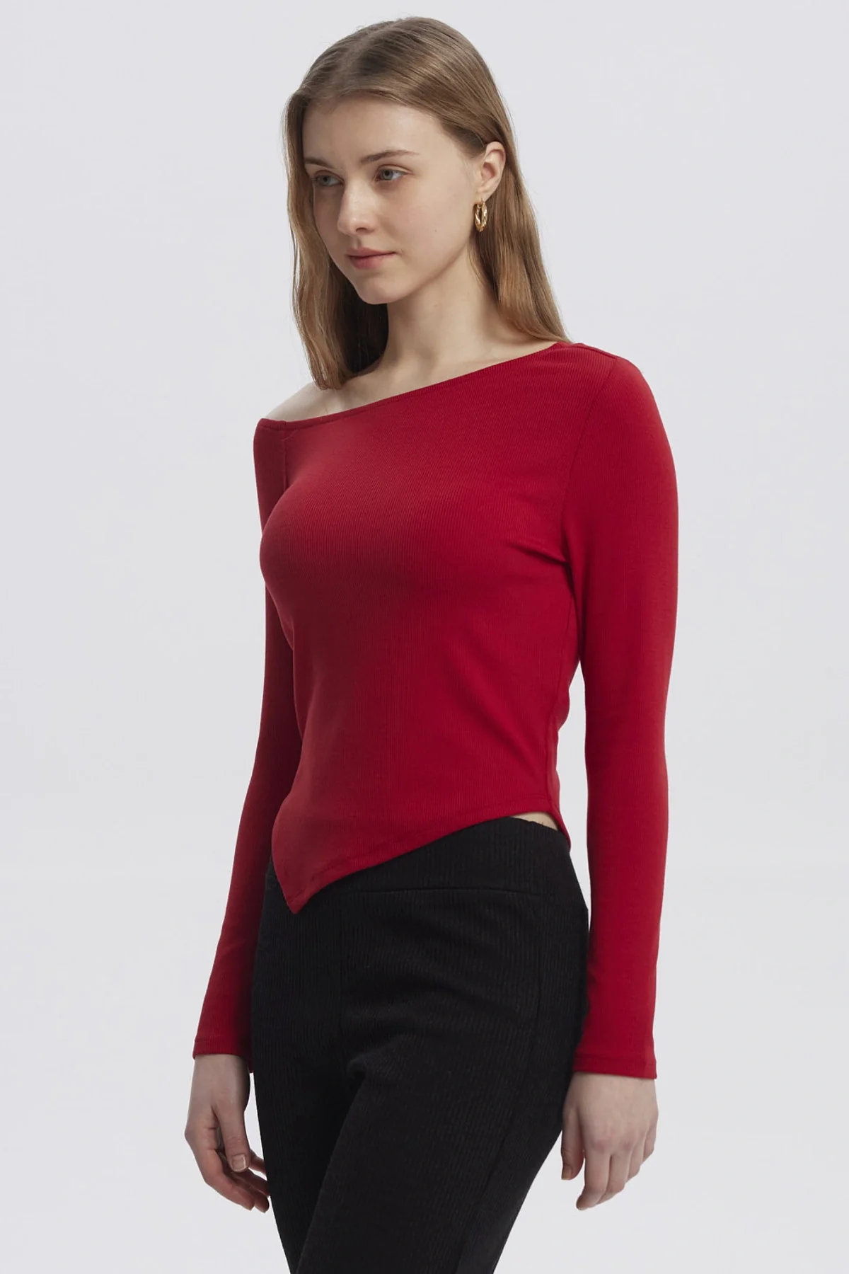 Polera Mujer Asimétrica Rojo - Image 2