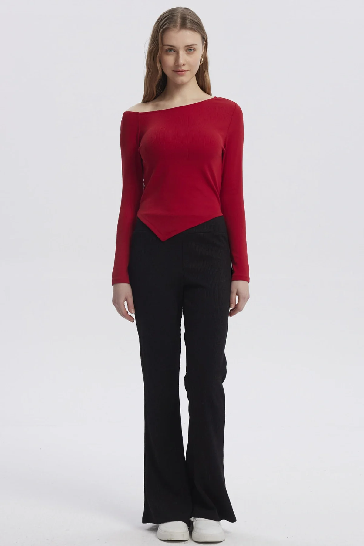 Polera Mujer Asimétrica Rojo - Image 4