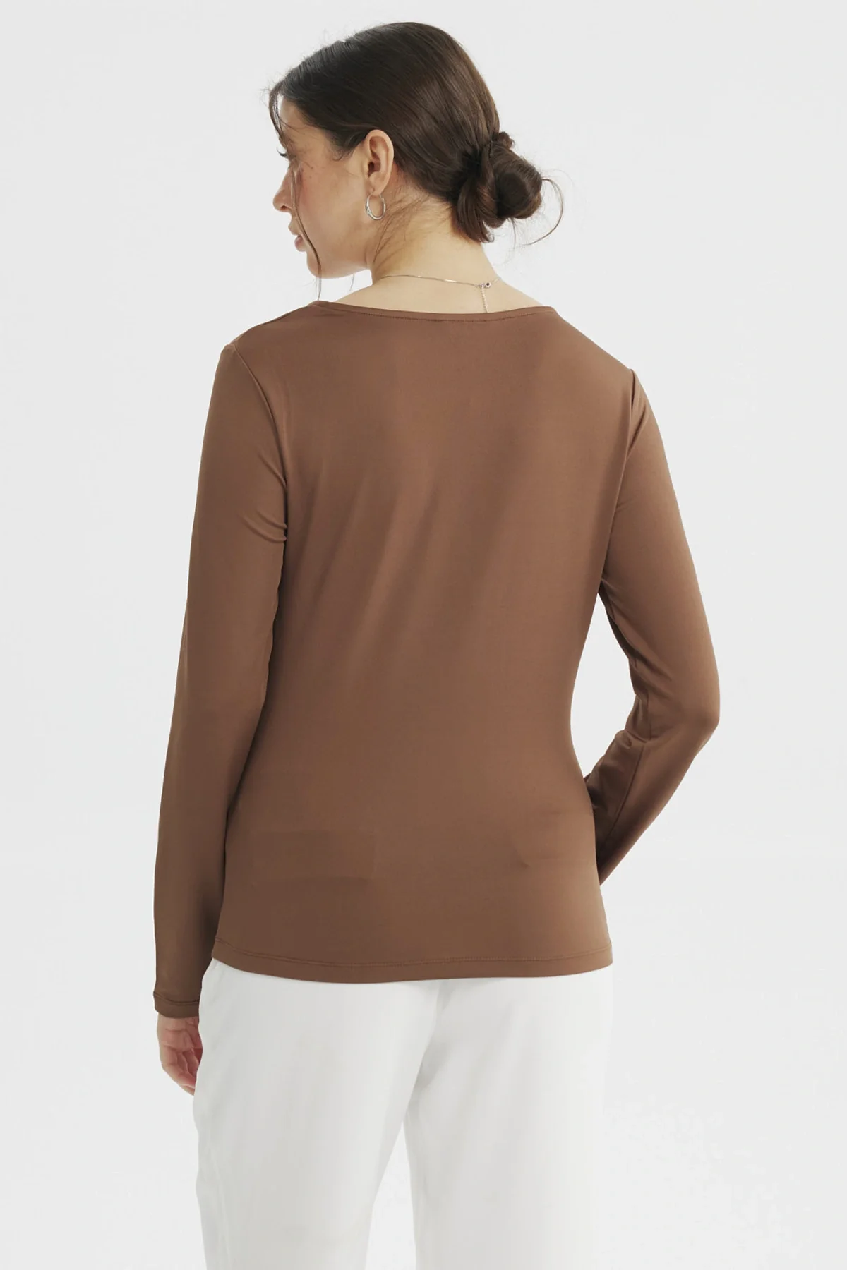 Polera Mujer Asimétrico Café - Image 3