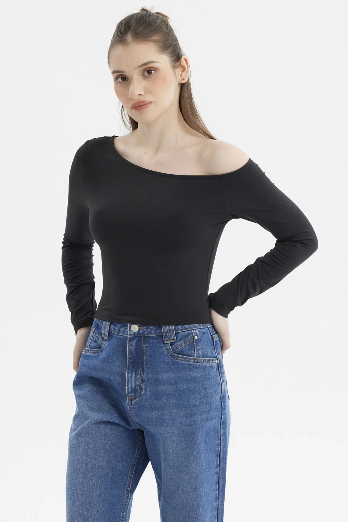 Polera Mujer Asimétrico Negro