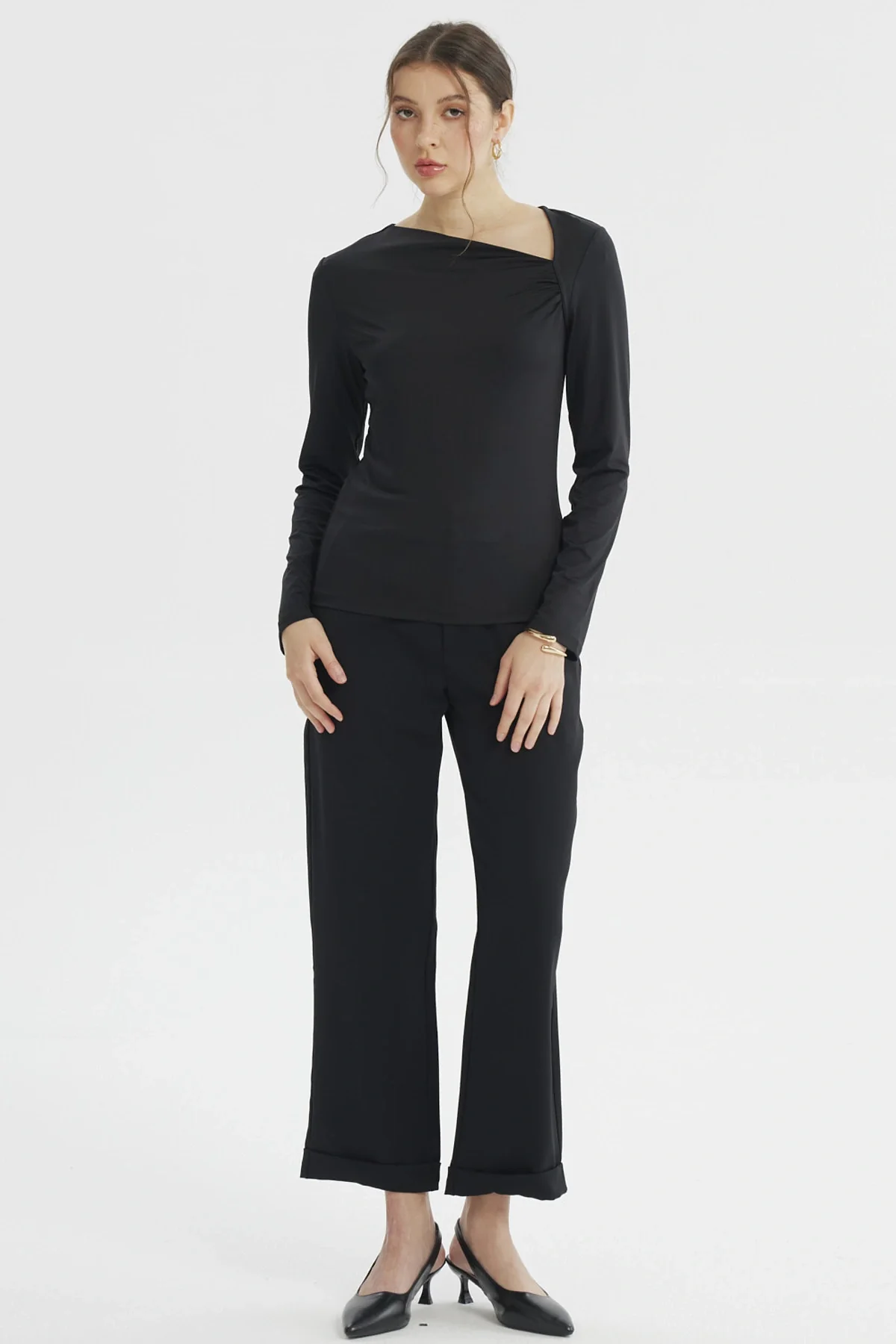 Polera Mujer Asimétrico Negro - Image 4