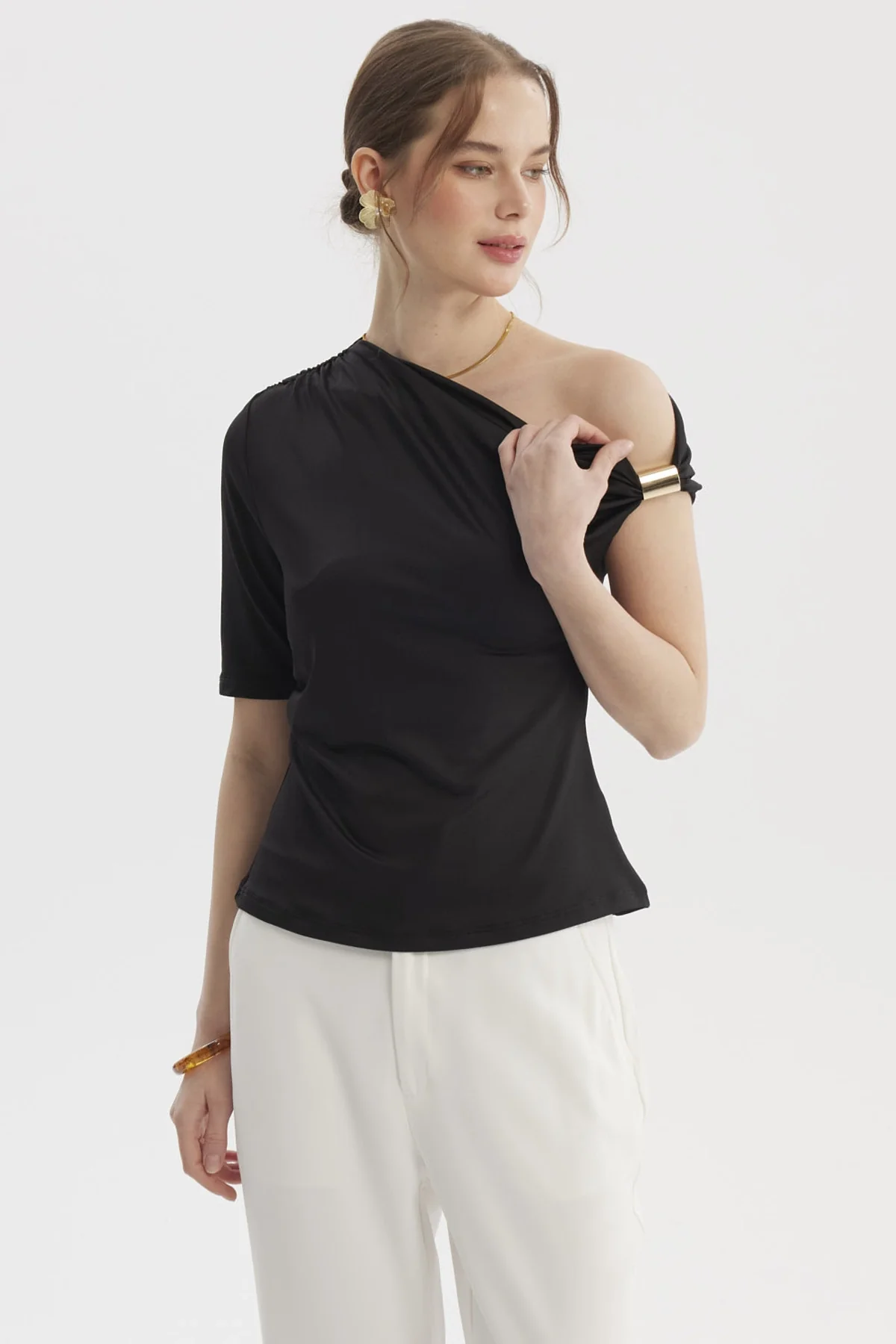 Polera Mujer Asimétrico Negro